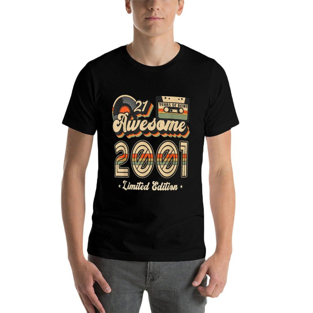 21 Year Old Retro 21st Birthday Gift Best of 2001 Cassette  Trendy Pattern T-Shirt