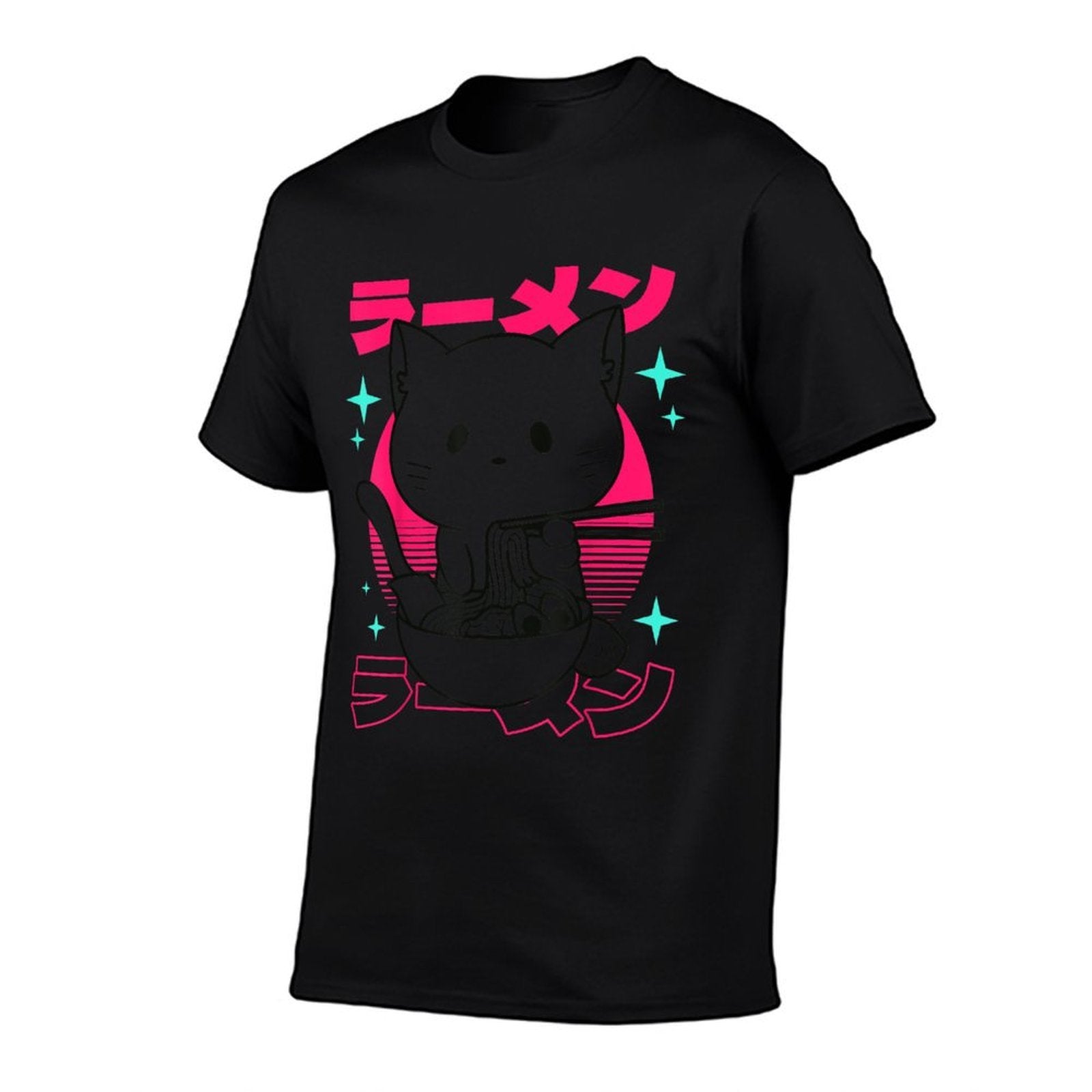 Anime Ramen Cat Japanese Retro Noodles Aesthetic Kawaii Cat  Heathered Texture T-Shirt