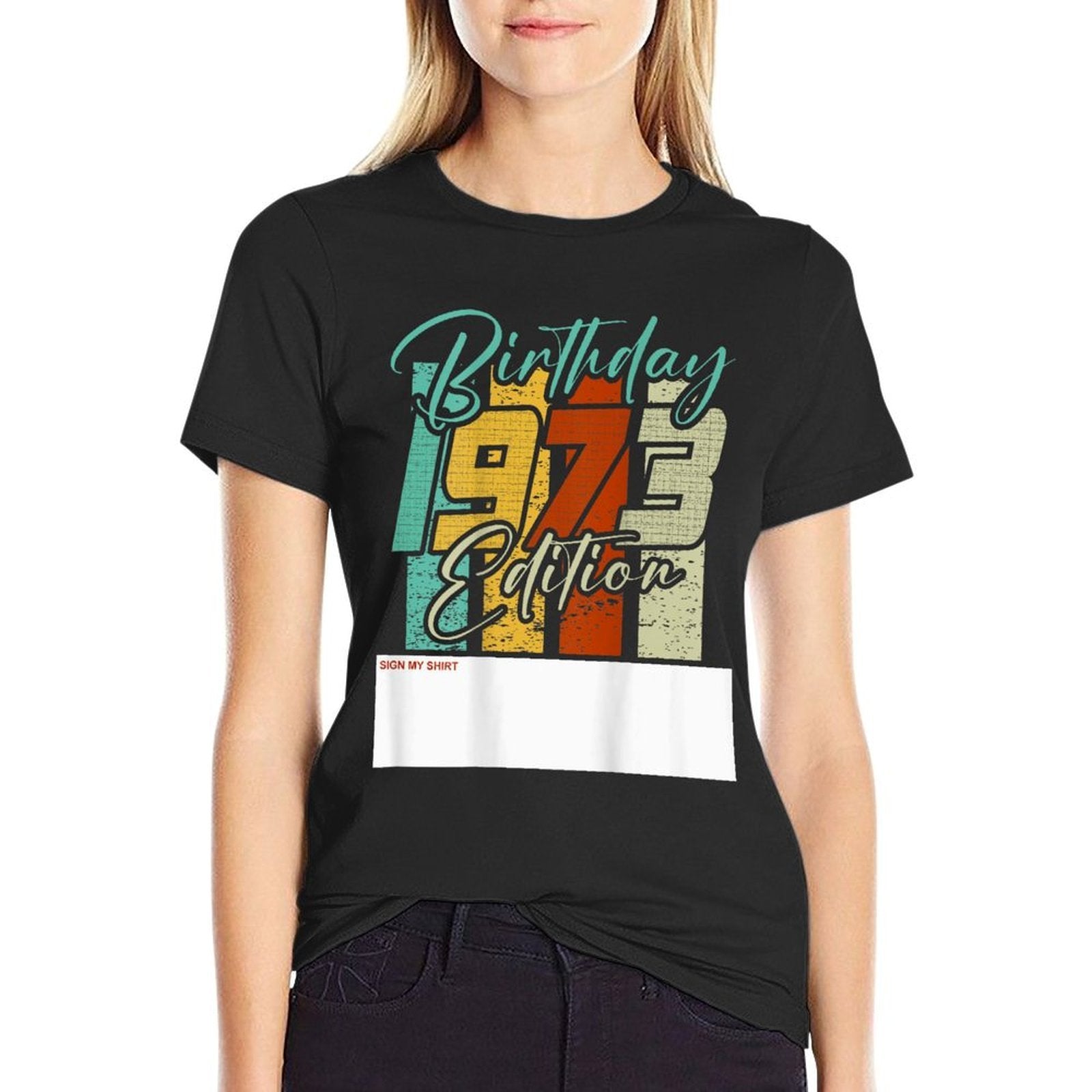 50th Birthday Limited 1973 Edition Retro Fun Backprint  Relaxed-fit T-Shirt