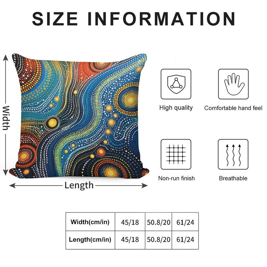 Aboriginal Authentic Art - Deep Sea Plants Soft High-Density Material Throw Pillow