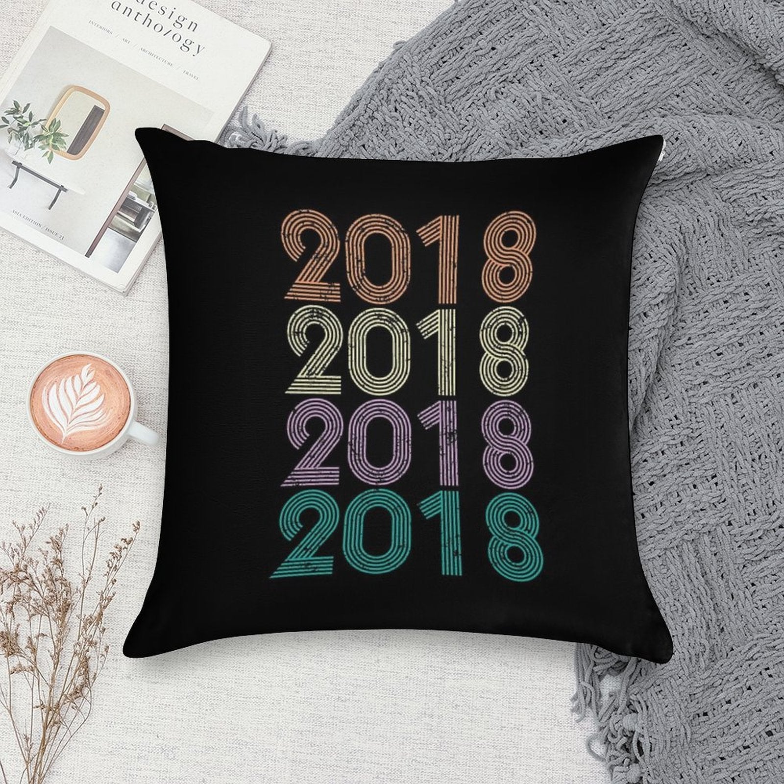 2018 Vintage Soft Ultra-Soft Texture Throw Pillow