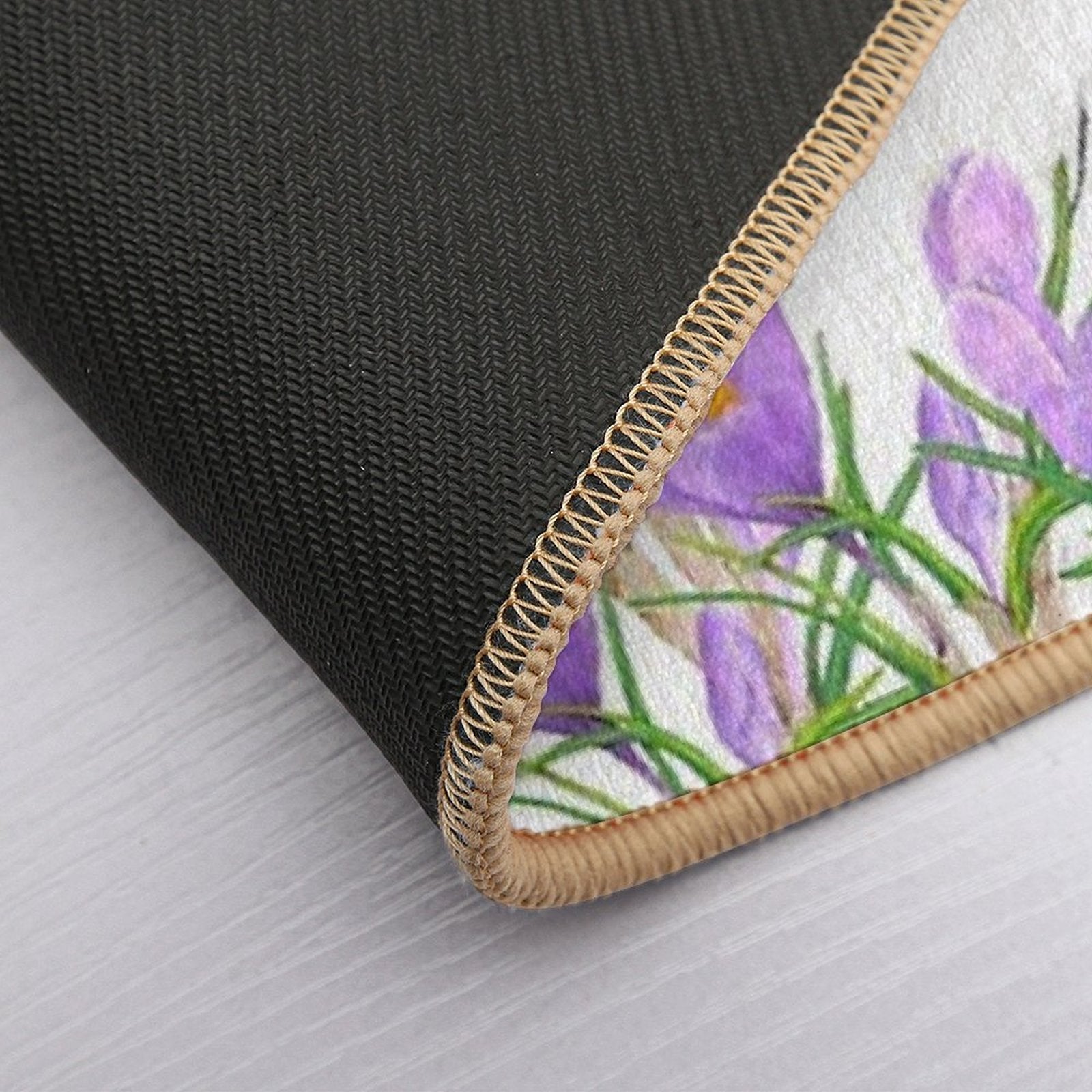 A Smiley Girl  Among Violet Saffron Blooms  Rapid-Drying Bath Mat