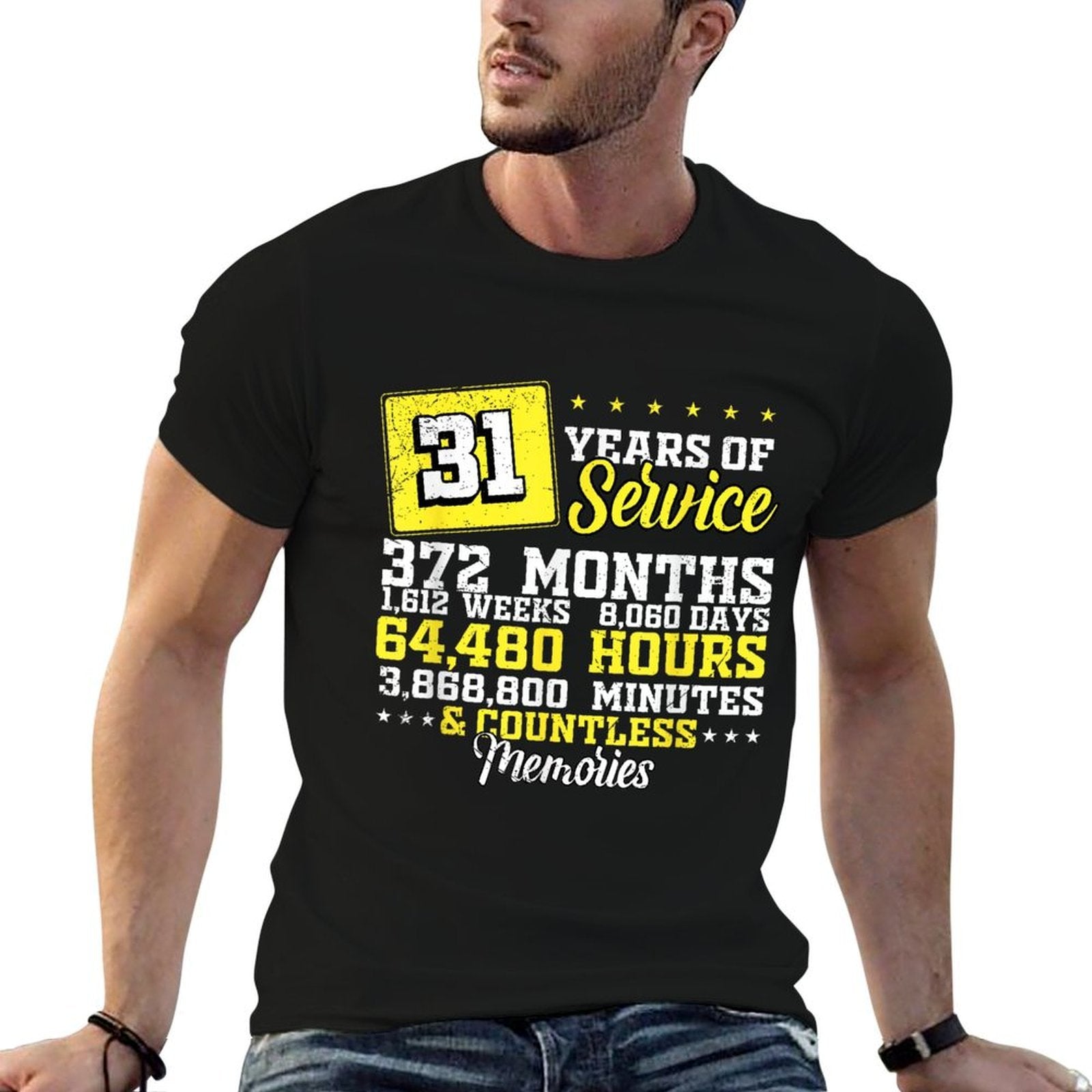 31 Years Of Service Funny Retirement Gifts for Men Women  Summer-ready Fabric T-Shirt