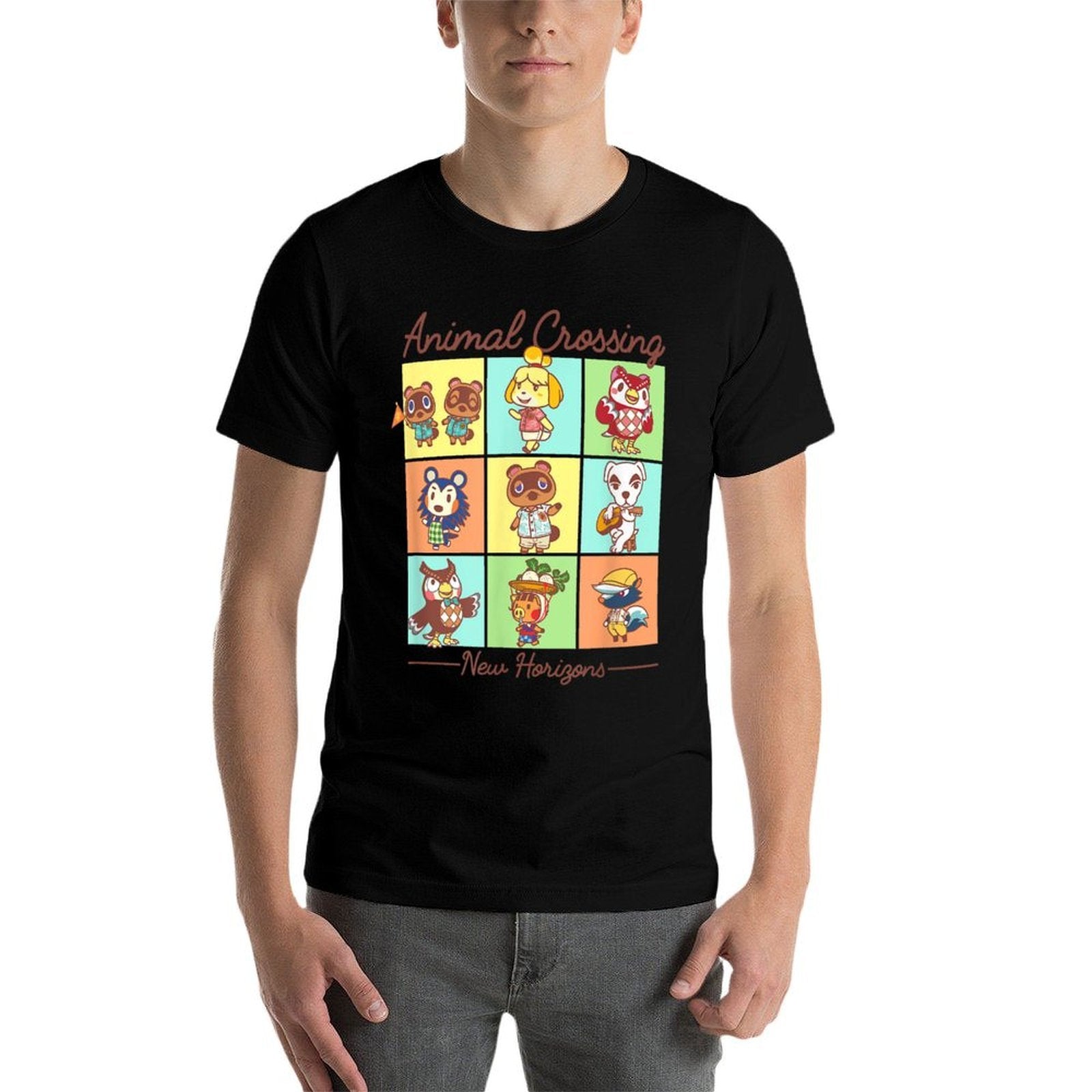 Animal Crossing New Horizons Vintage Color Character Grid  Durable T-Shirt