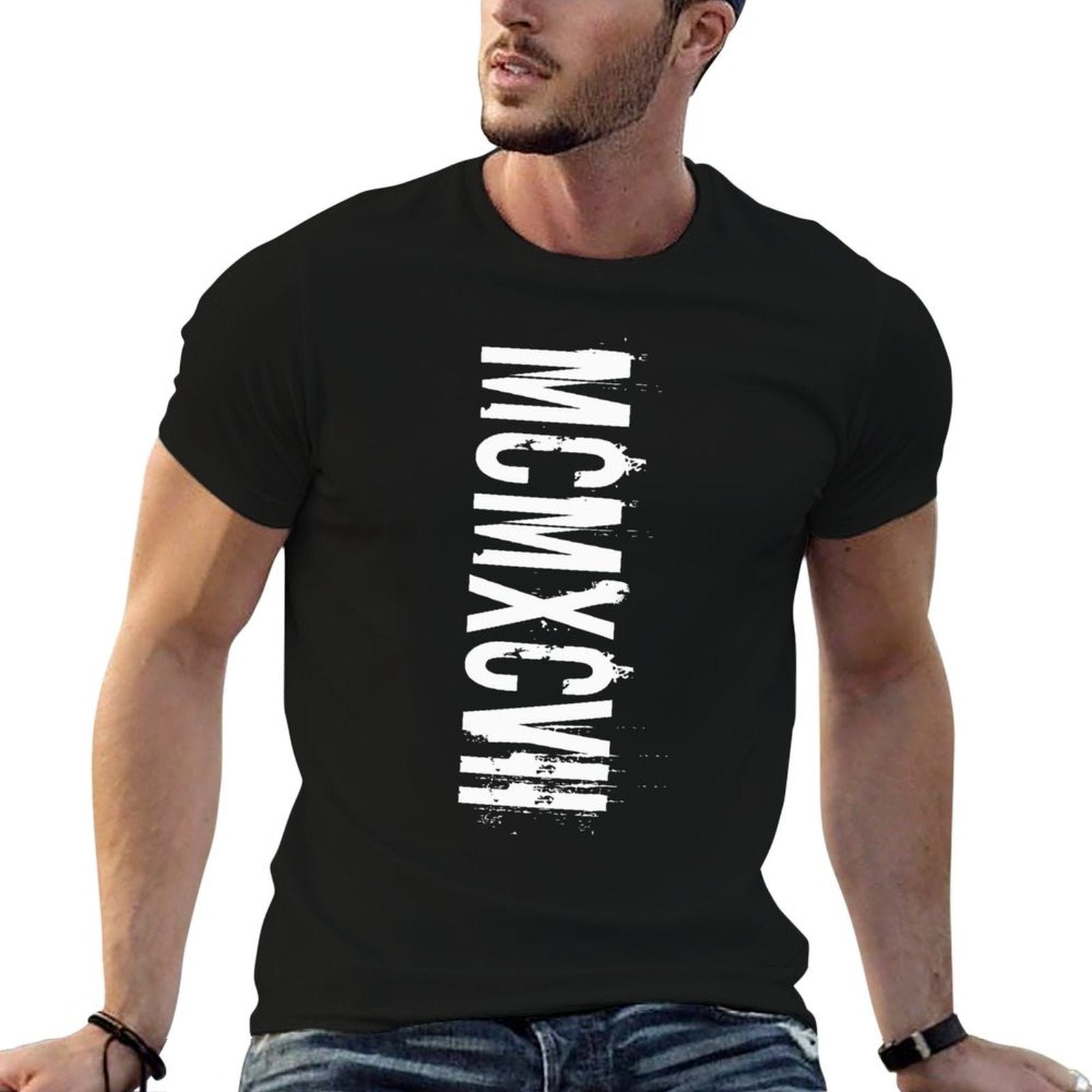 21st Birthday, Year 1997 in Roman Numerals MCMXCVII  Rolled Sleeves T-Shirt