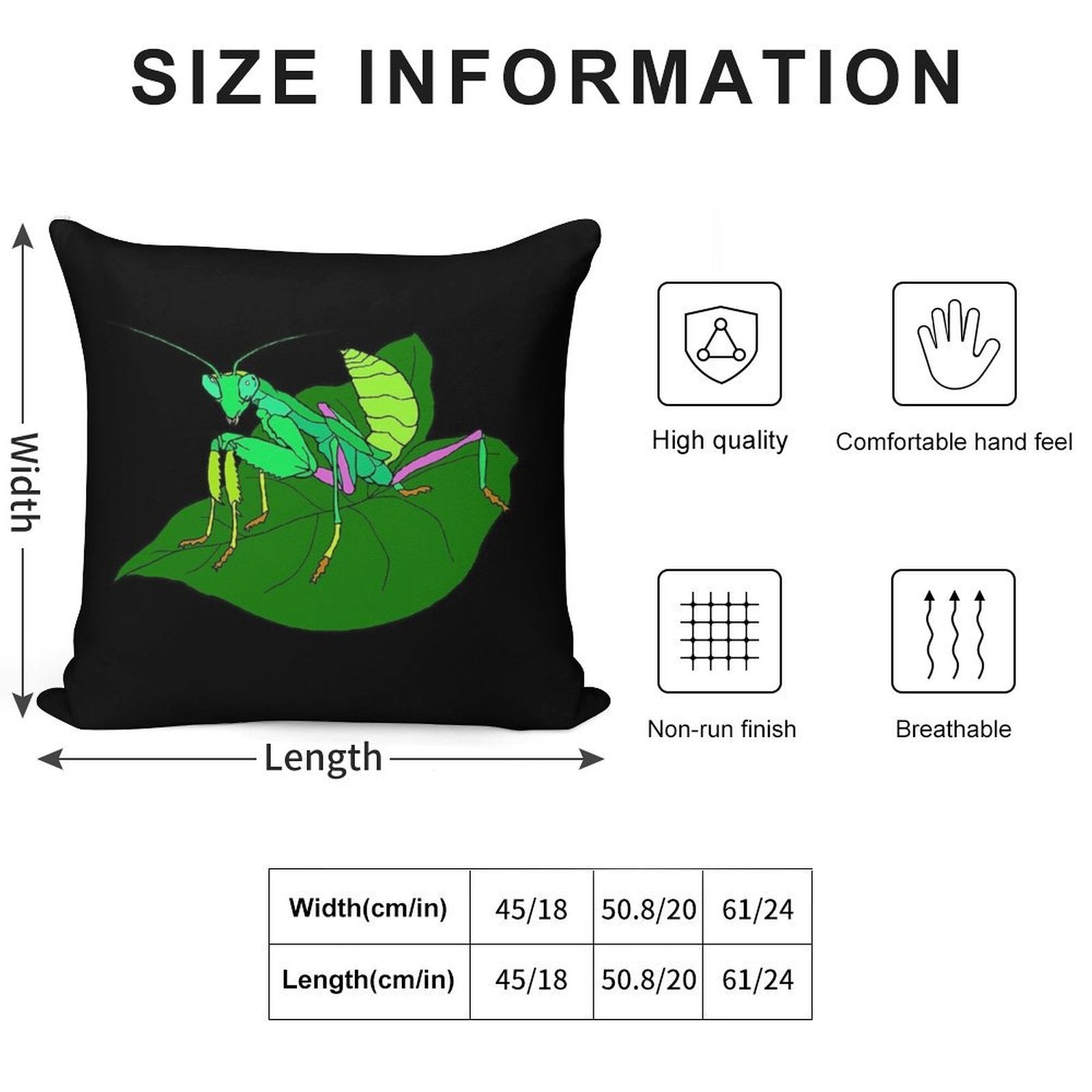 African Giant Mantis (juvenile) Soft Shrink-Resistant Throw Pillow