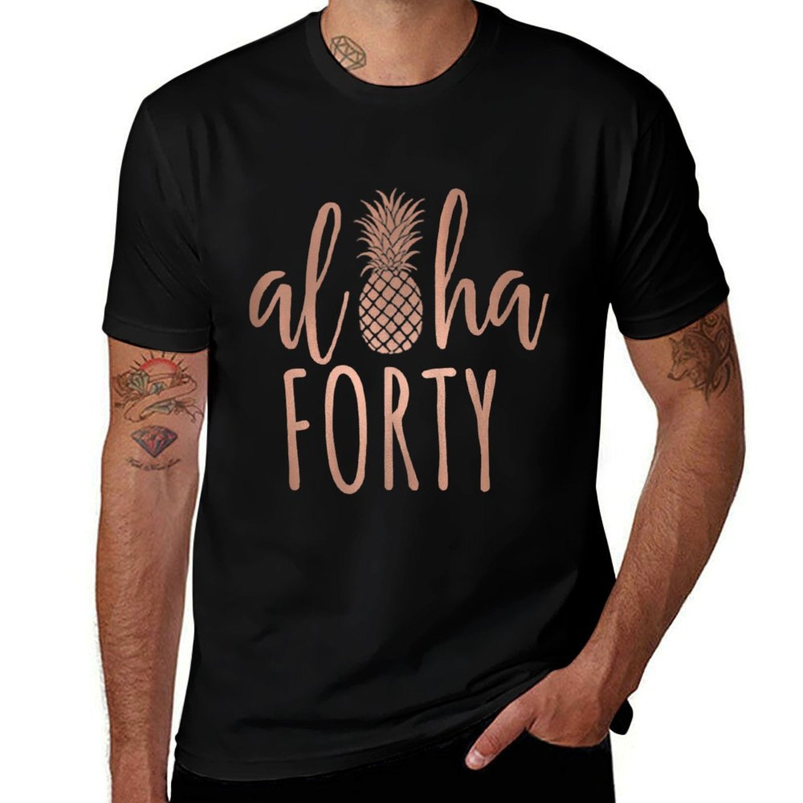 Aloha 40 Forty ~ Happy Birthday 40th Gift for Her  Relaxed-fit T-Shirt