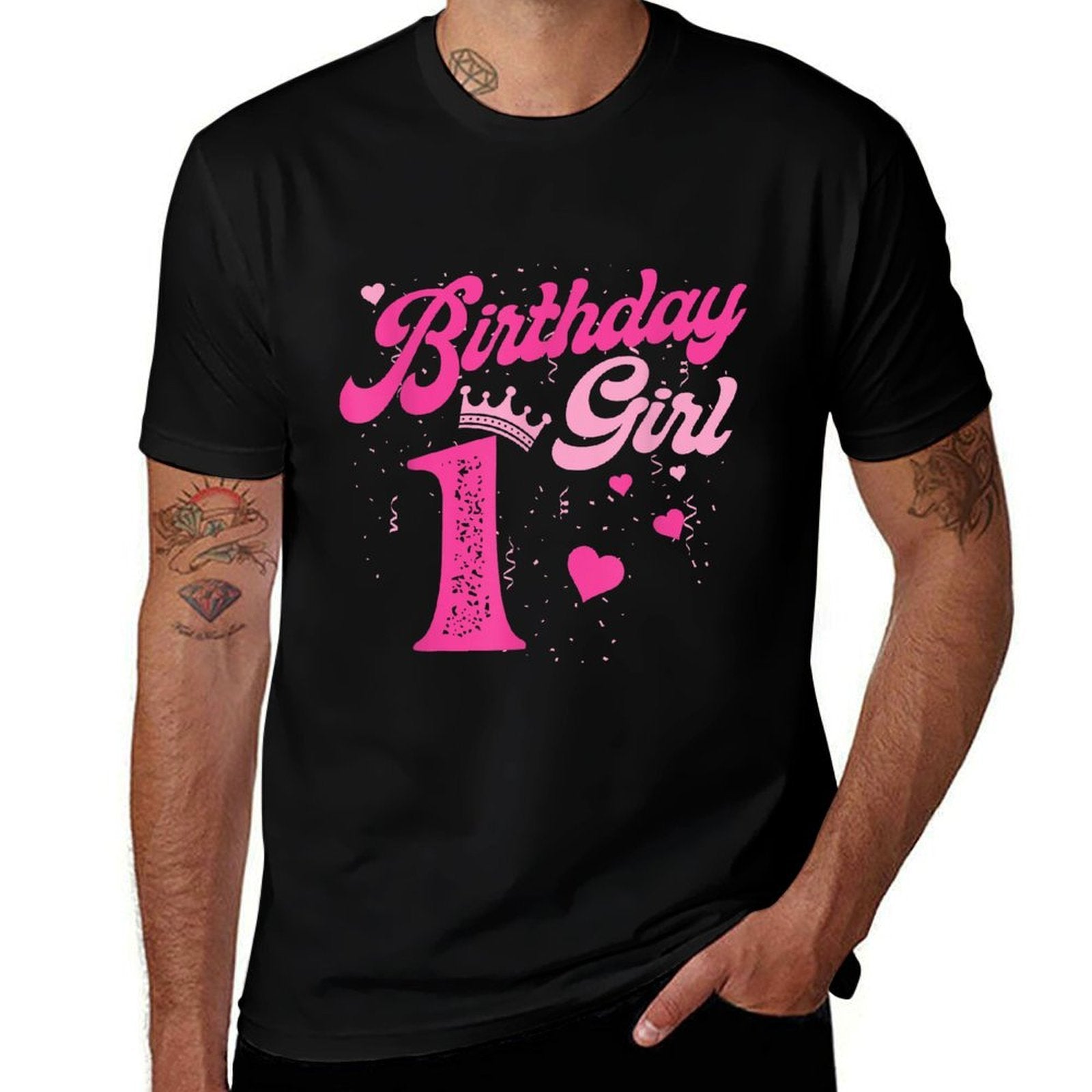1st Birthday Girl Crown 1 Year Old Bday  Moisture-wicking T-Shirt