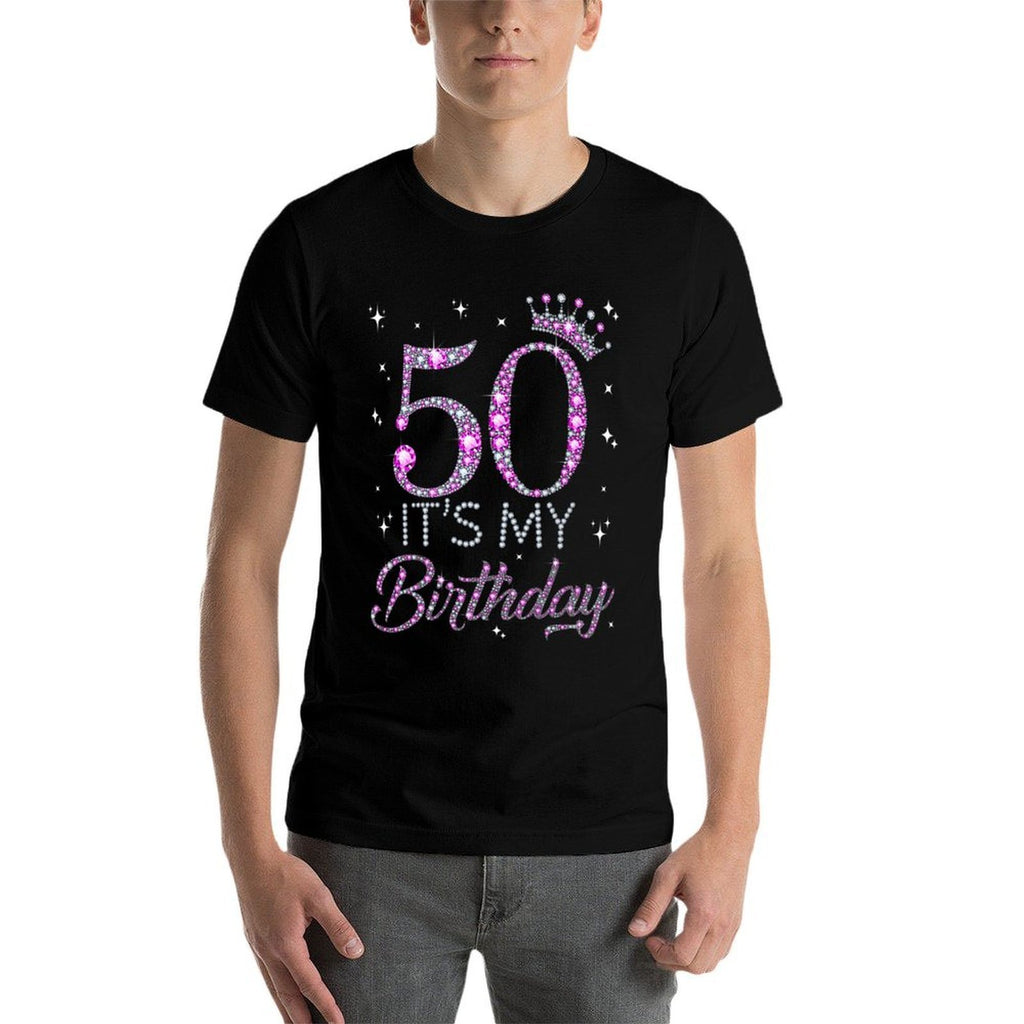 50 It's My Birthday Pink Crown 50th Birthday Gifts For Her Premium  Breathable T-Shirt