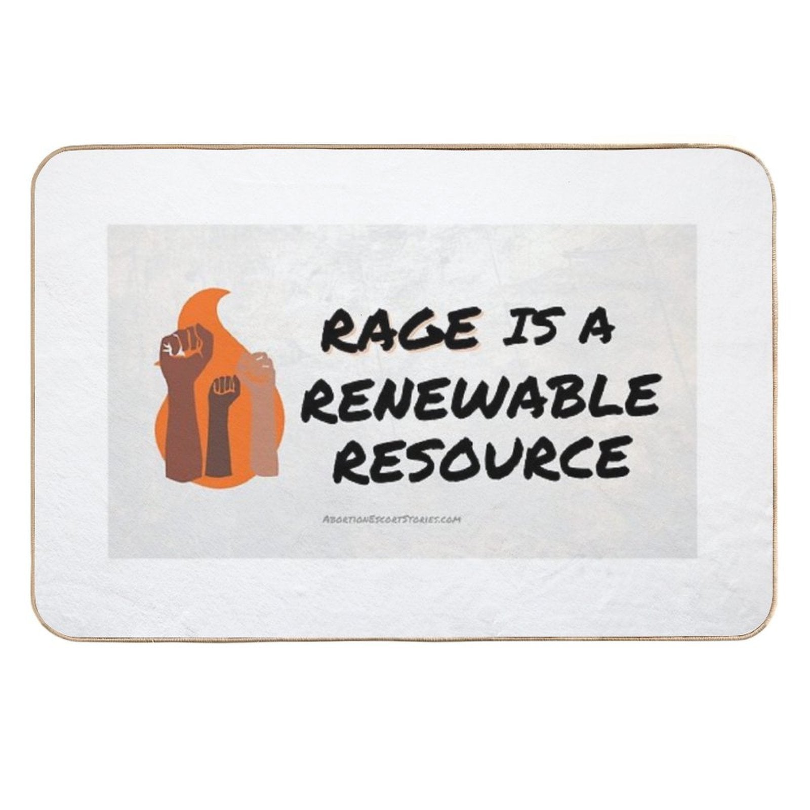 Rage Is A Renewable Resource – Flame And Fists Logo – Light Background Horizontal  Versatile Bath Mat