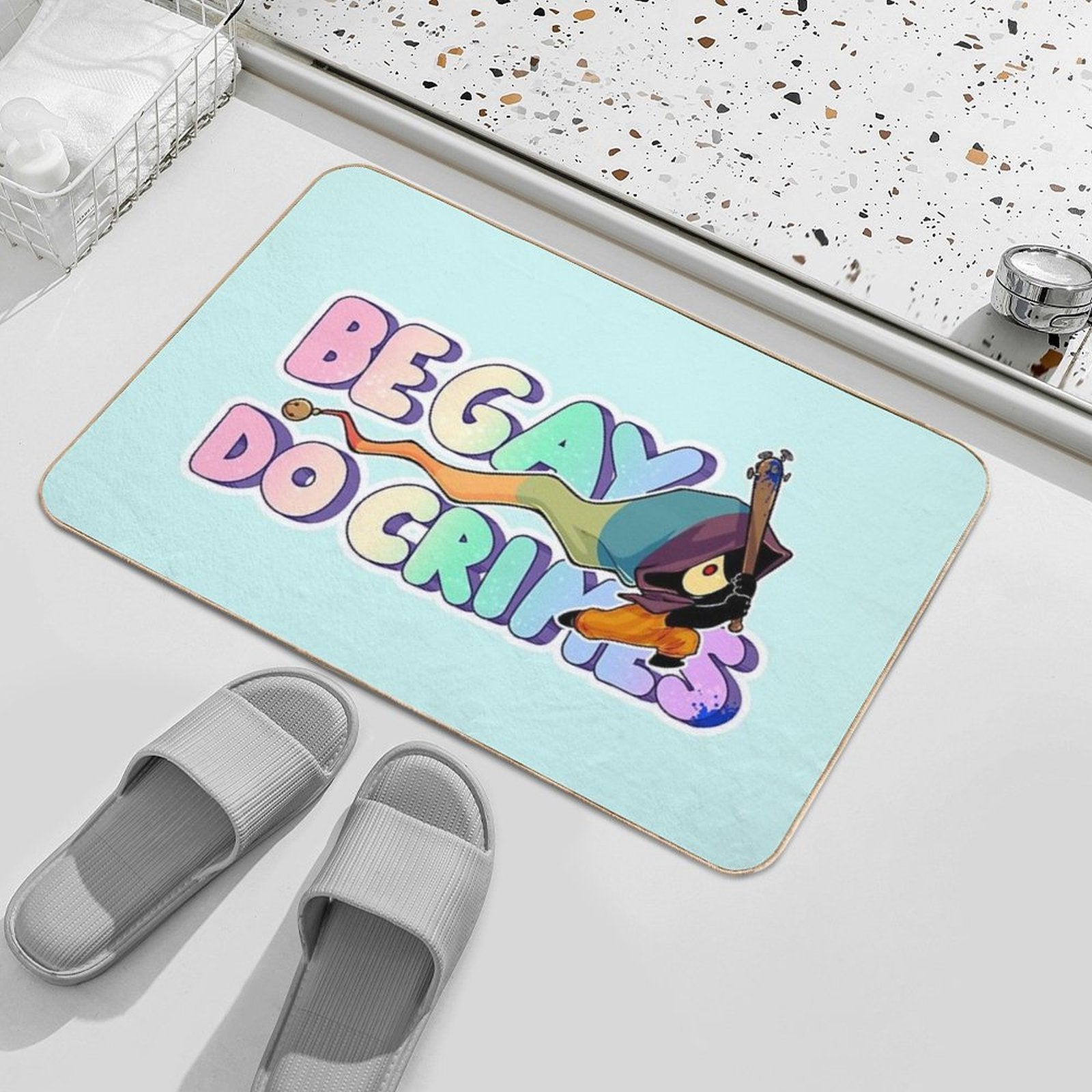 BE GAY DO CRIMES  Rapid-Drying Bath Mat
