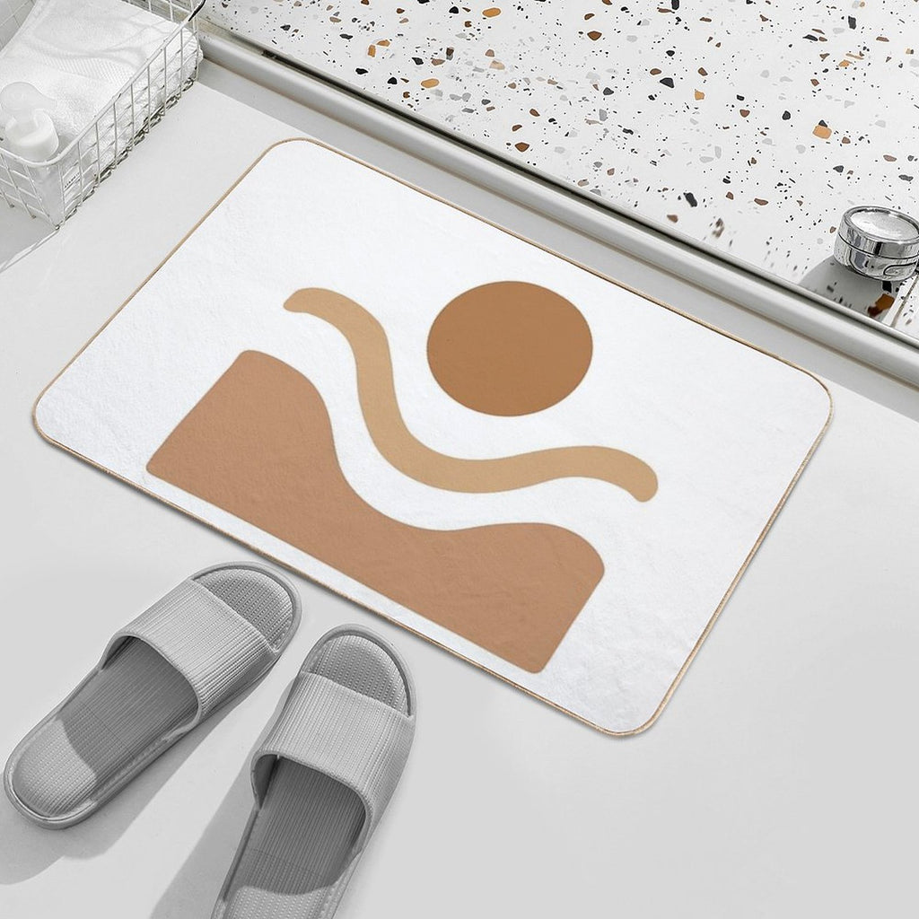 Boho Desert – Sandstorm & Sun in Earthy Tones  Fade-Resistant Bath Mat