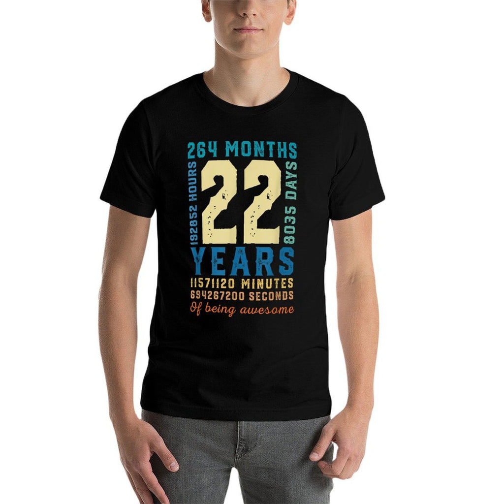 22 Years Of Being Awesome Vintage 22 Years Old 22nd Birthday  Cotton T-Shirt