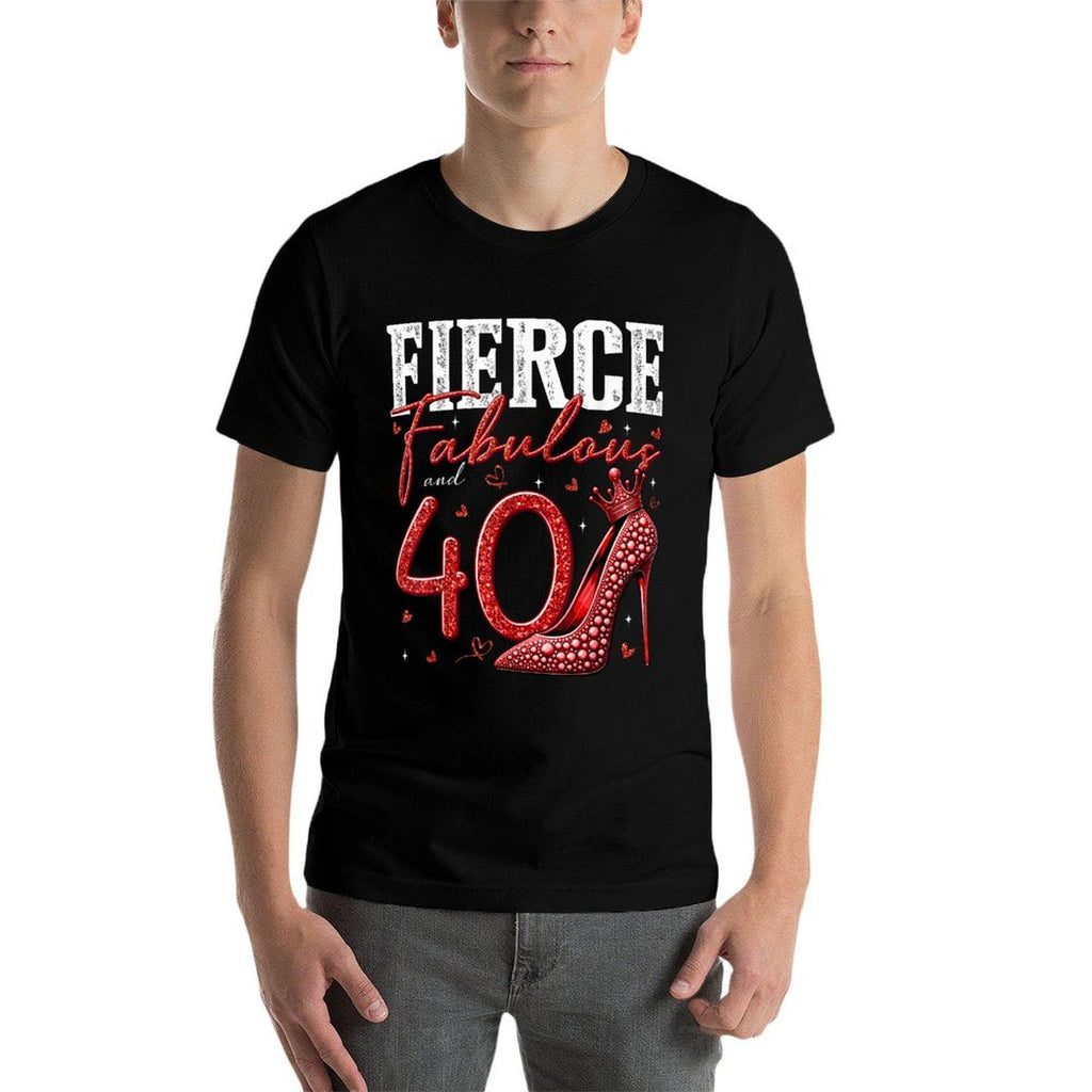 40th Birthday Fierce Fabulous And 40 Year Old Gifts Heels  Tagless Design T-Shirt