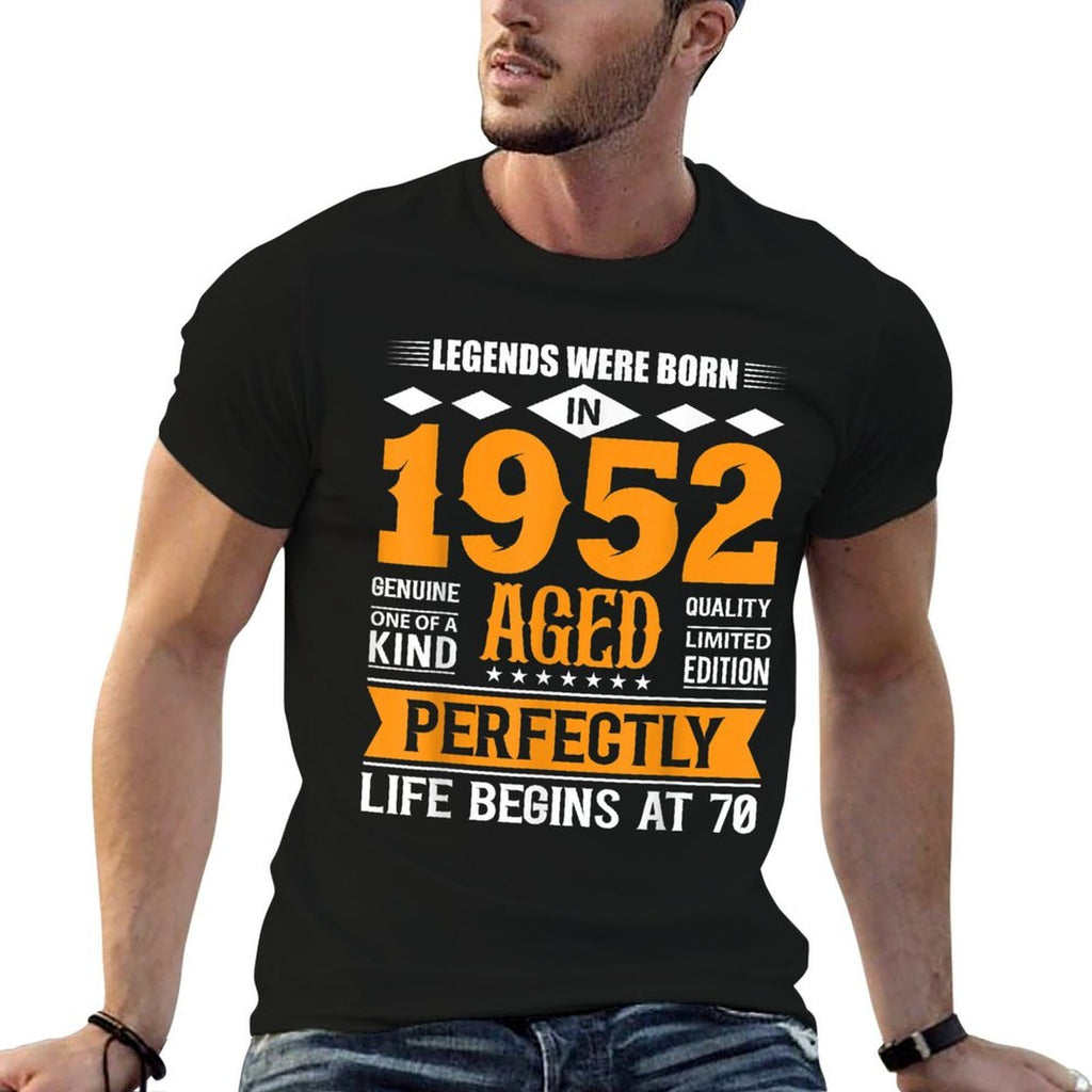 70th Birthday Legends Born In 1952 Birthday Design  Wrinkle-resistant T-Shirt
