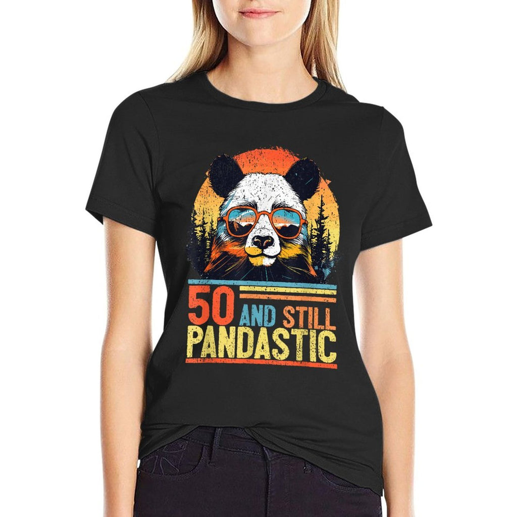 50 Years Old Panda 50th Birthday  Oversized Silhouette T-Shirt