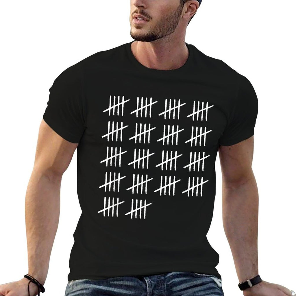90 Years Old Tally Marks 90th Birthday  High-quality Stitching T-Shirt