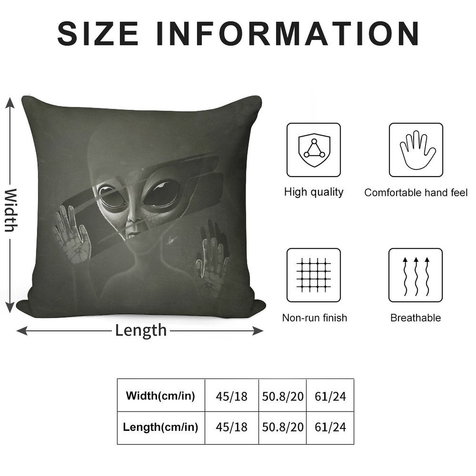 Alien Soft Decorative Cover Throw Pillow