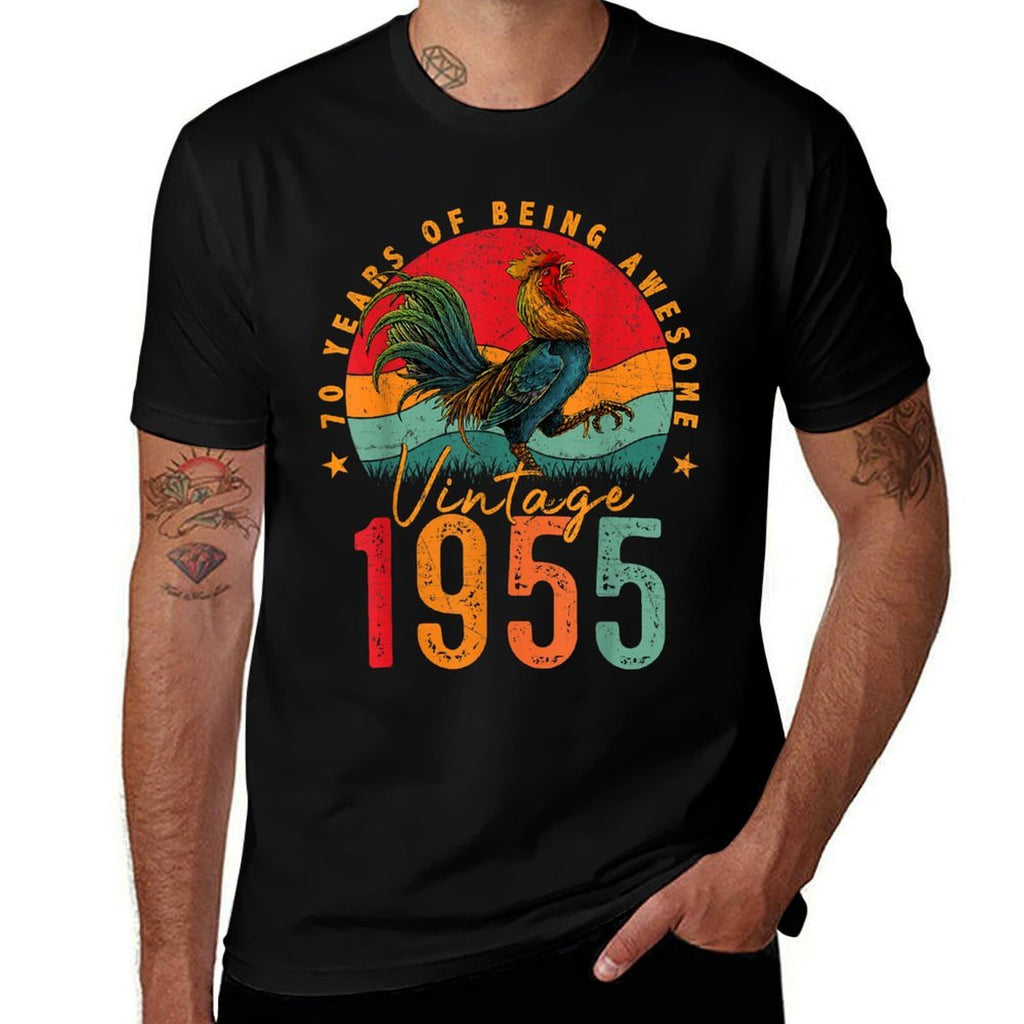 70 Year Old Gifts Vintage 1955 Chicken 70th Birthday Mens  Wrinkle-resistant T-Shirt