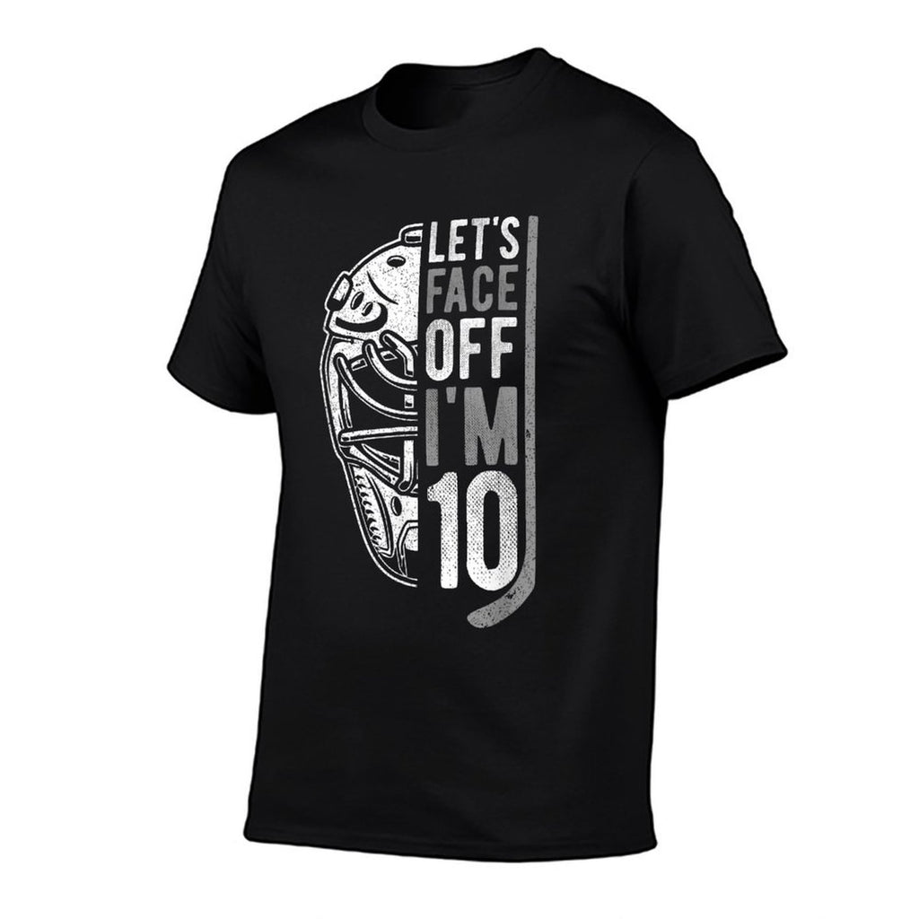 10th Birthday Ice Hockey Boy 10 Year Old Ice Hockey Player  Polyester Blend T-Shirt