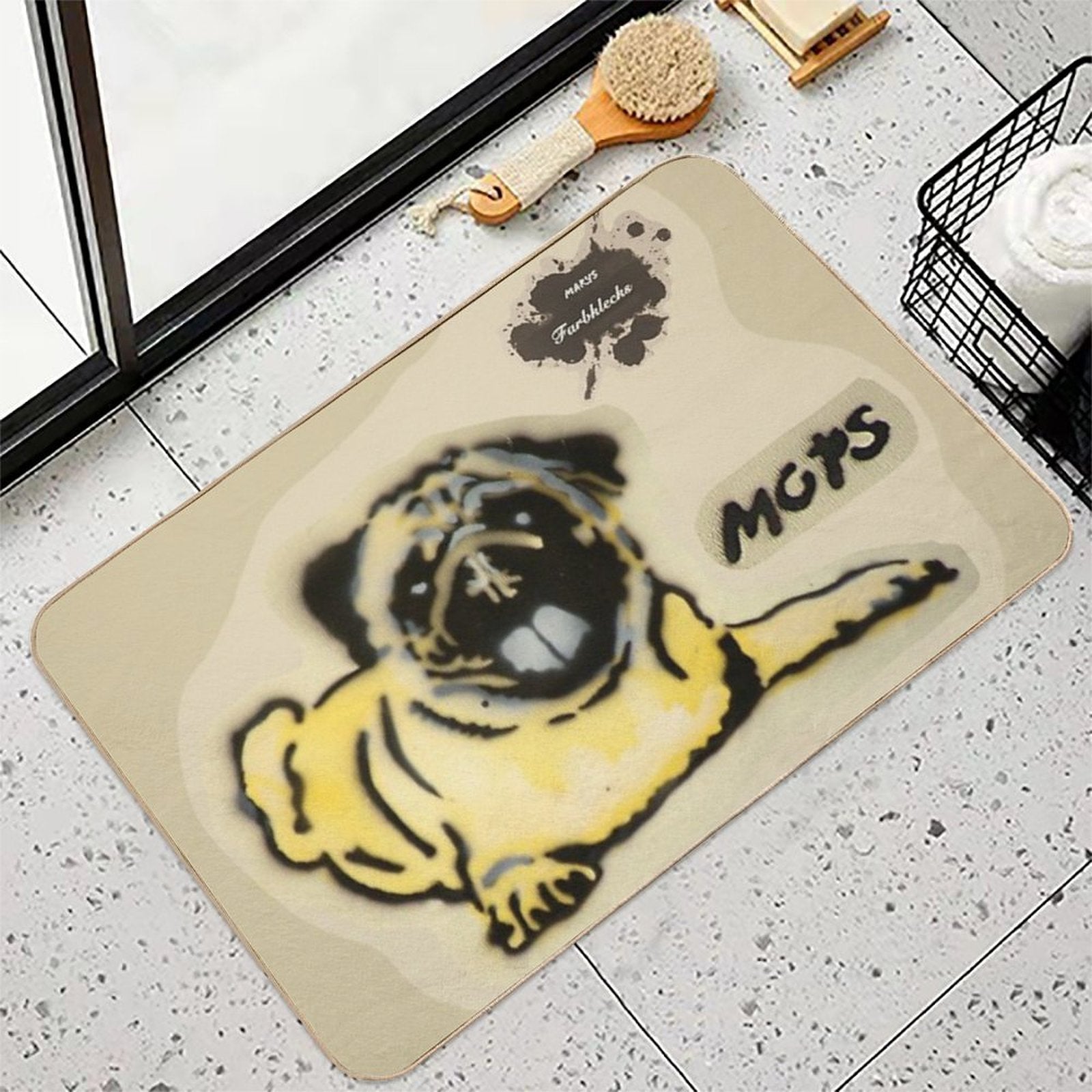 A Lying Pug  Pet-Safe Bath Mat