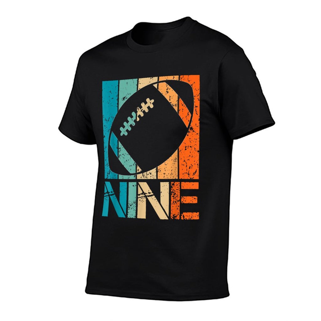 9th Football Birthday 9 Year Old 9yr Boys Birthday Football Comfortable T-Shirt