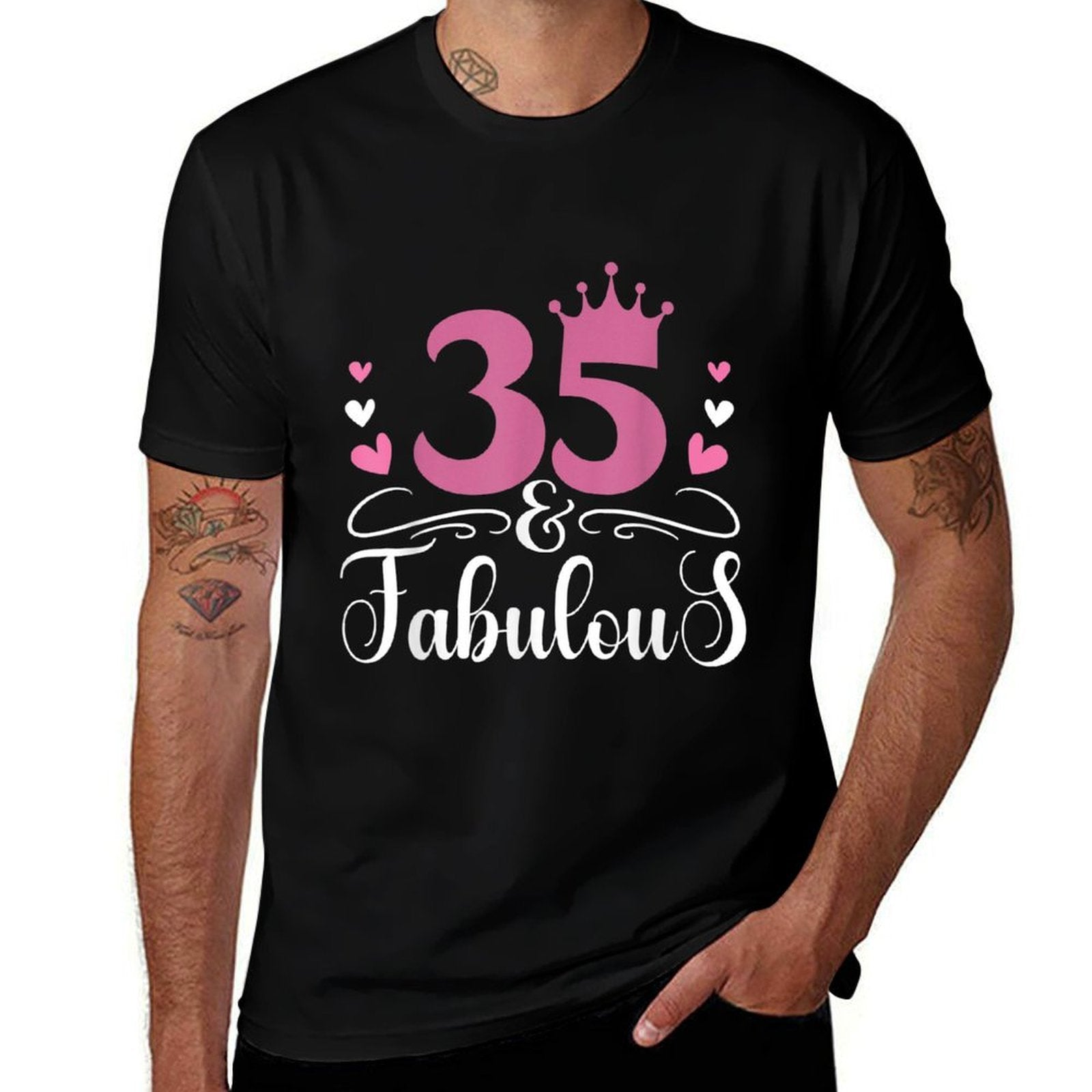 35 & Fabulous Queen Crown 35 Year Old 35th Birthday  Odor-resistant T-Shirt