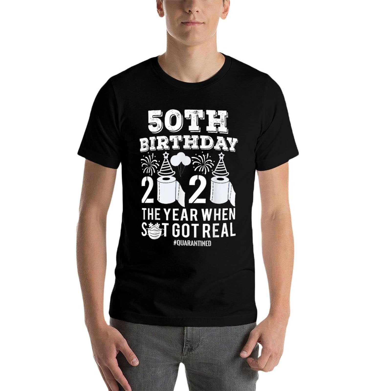 50th Birthday Quarantined 2020  Polyester Blend T-Shirt