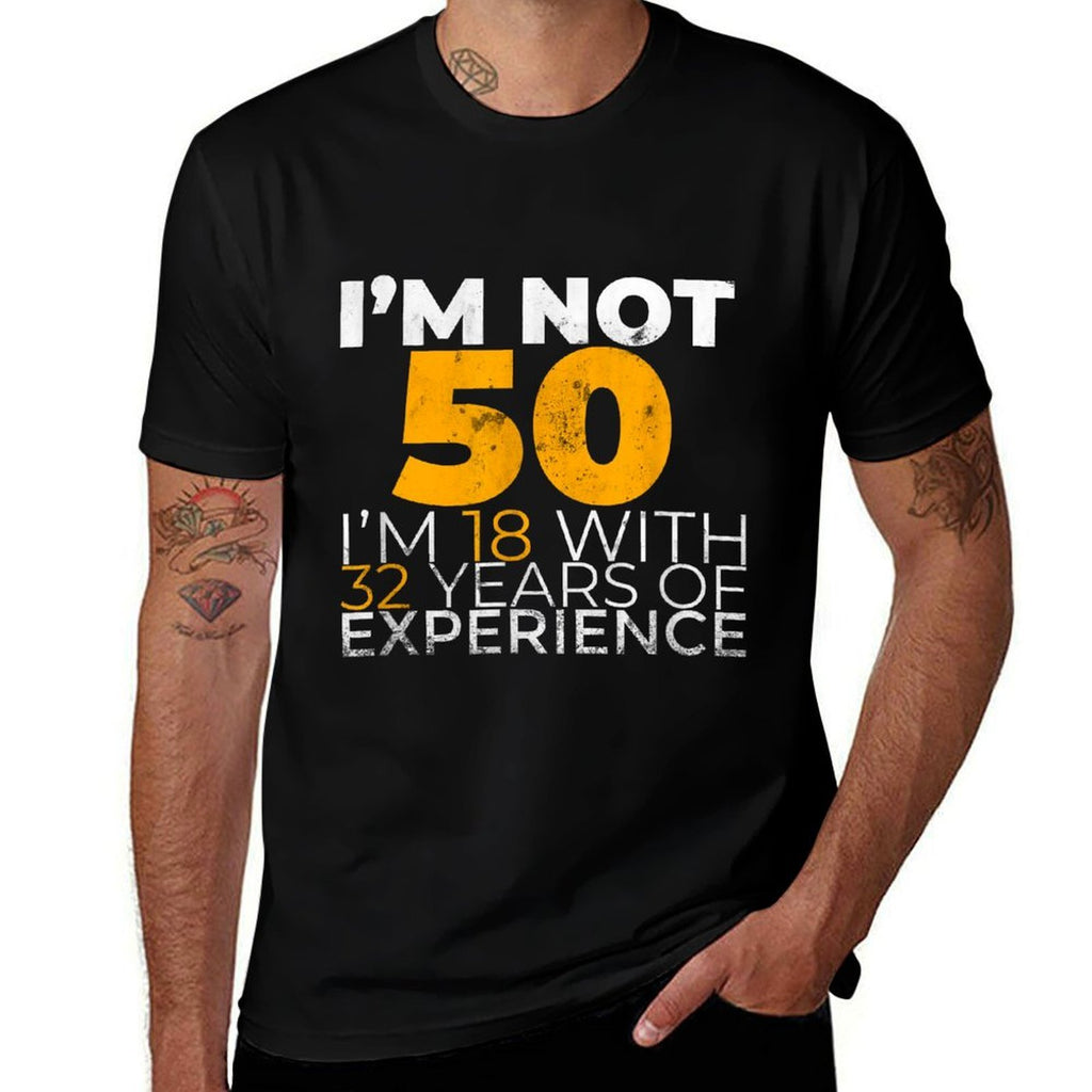 50th Birthday Gift Funny Man Woman 50 Years Party  Polyester Blend T-Shirt