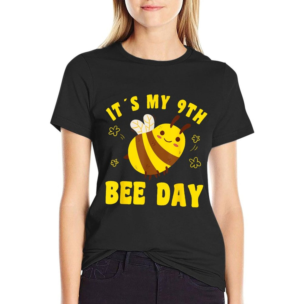 9 Year Old Happy 9th Birthday Bee Day Bee 9th Birthday  Easy-care T-Shirt