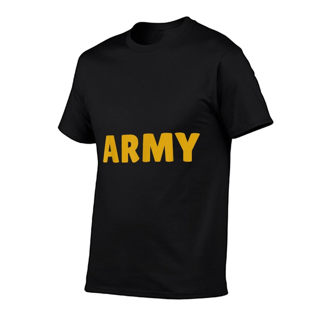 Army - Bold Military Yellow Text, Tactical Style  Affordable Price T-Shirt