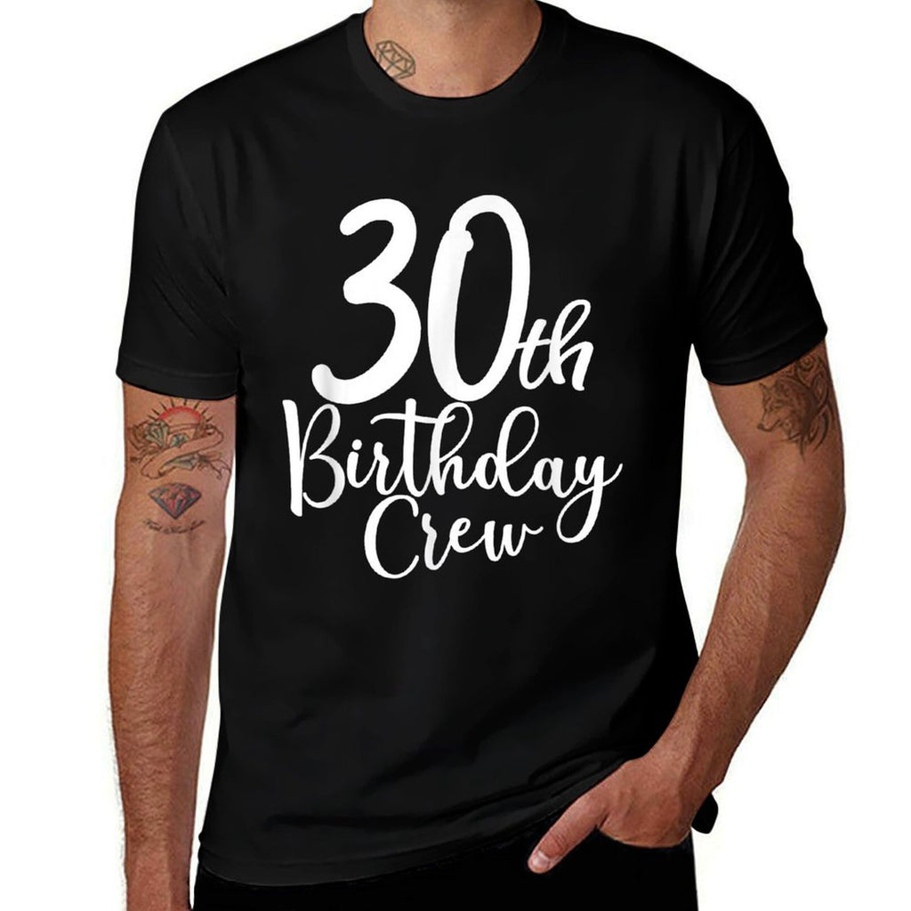 30th Birthday Crew 30 Years Old Matching Group Party  Heathered Texture T-Shirt
