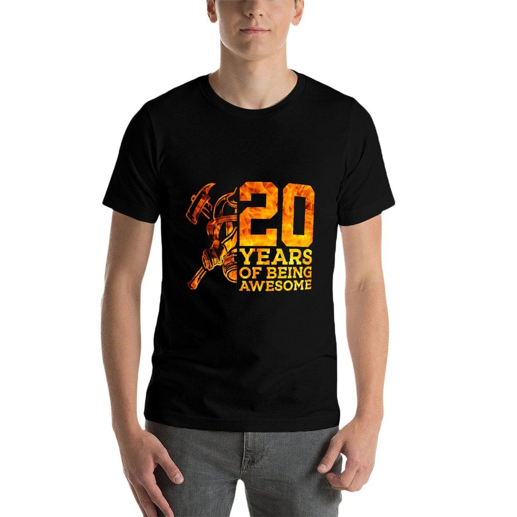 20 YEARS OF BEING AWESOME FIREFIGHTER 20TH BIRTHDAY  Soft T-Shirt