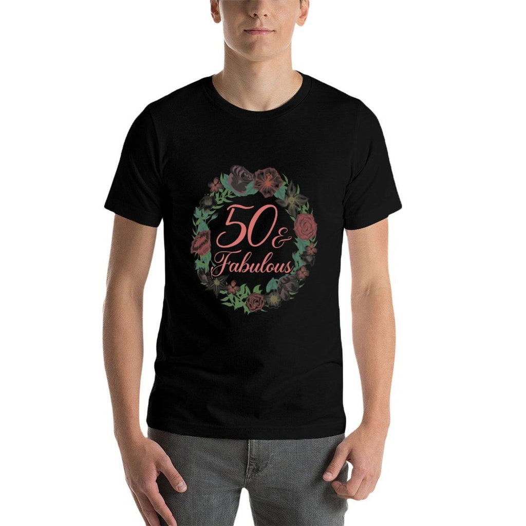 50 & Fabulous 50 Years Old 50th Birthday Floral Flowers Premium  Stretchy T-Shirt
