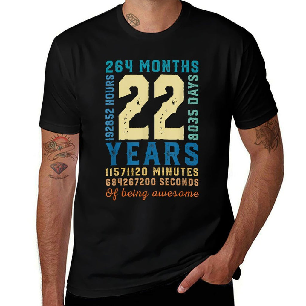 22 Years Of Being Awesome Vintage 22 Years Old 22nd Birthday  Cotton T-Shirt