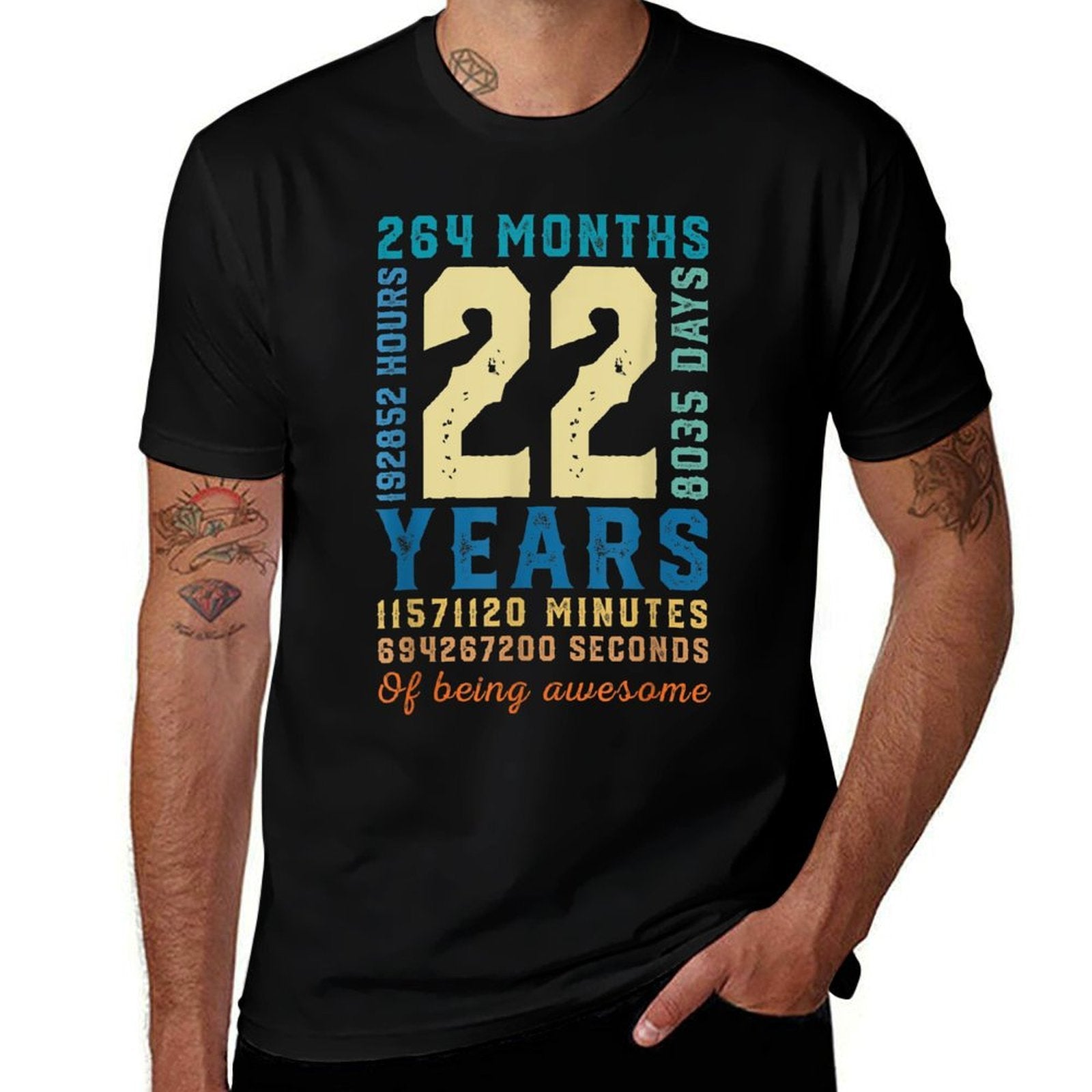 22 Years Of Being Awesome Vintage 22 Years Old 22nd Birthday  Cotton T-Shirt