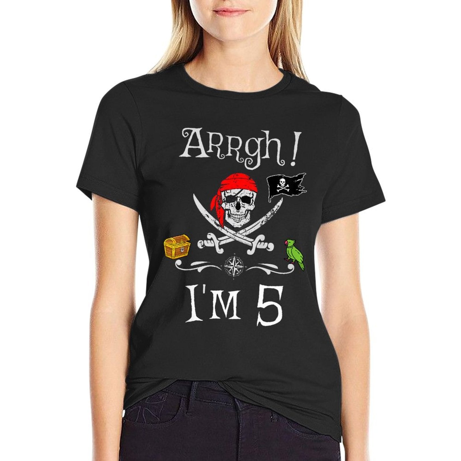 Arrgh I'm 5 Pirate Birthday 5 Year Old Birthday  Odor-resistant T-Shirt