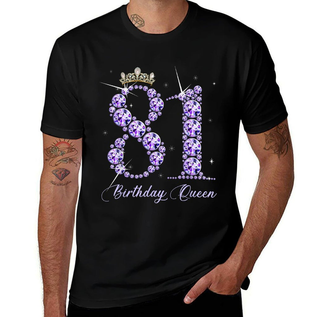 81 Year Old Its My 81st Birthday Queen Diamond Heels Crown  Trendy Pattern T-Shirt