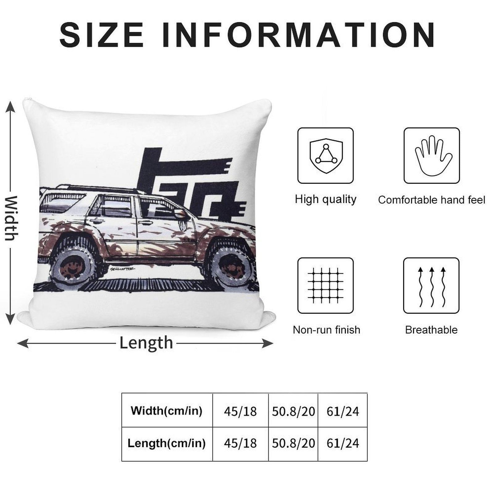 4th Gen 4Runner TRD - Ghost Soft Reinforced Edging Throw Pillow