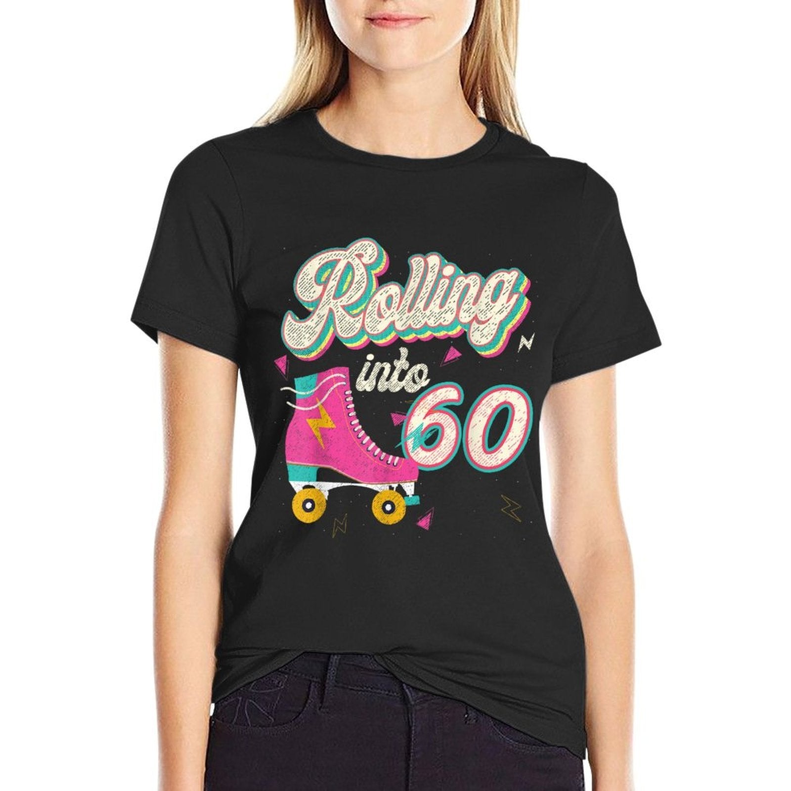 60th Birthday Roller Skates Rolling Into 60 Years Old Bday  Odor-resistant T-Shirt