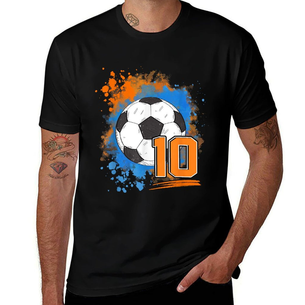 10th Birthday 10 Years Old Soccer Ball  Lightweight T-Shirt