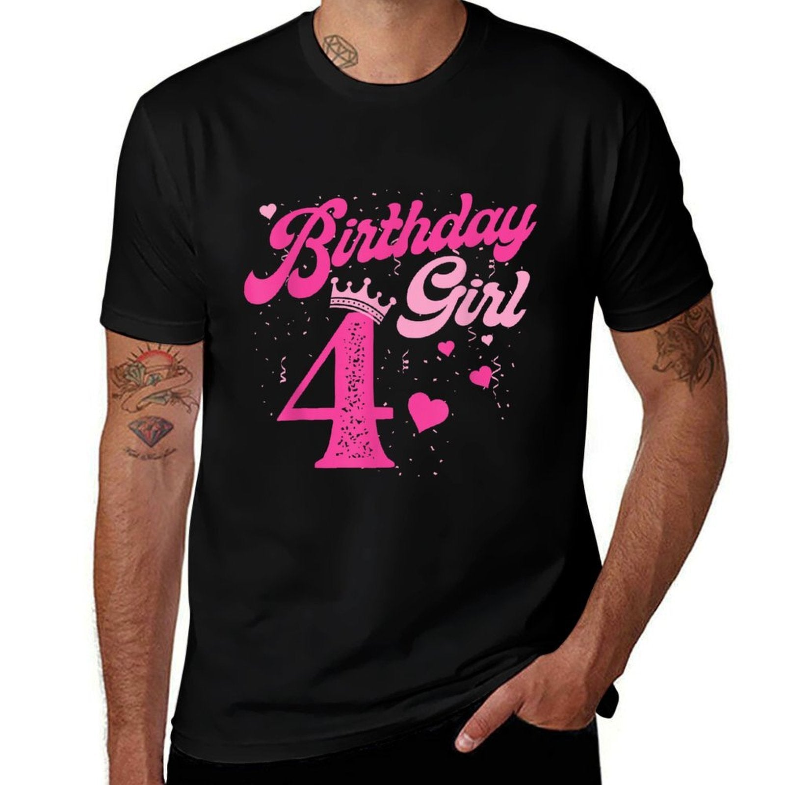 4th Birthday Girl Crown 4 Years Old Bday  Quick-drying T-Shirt