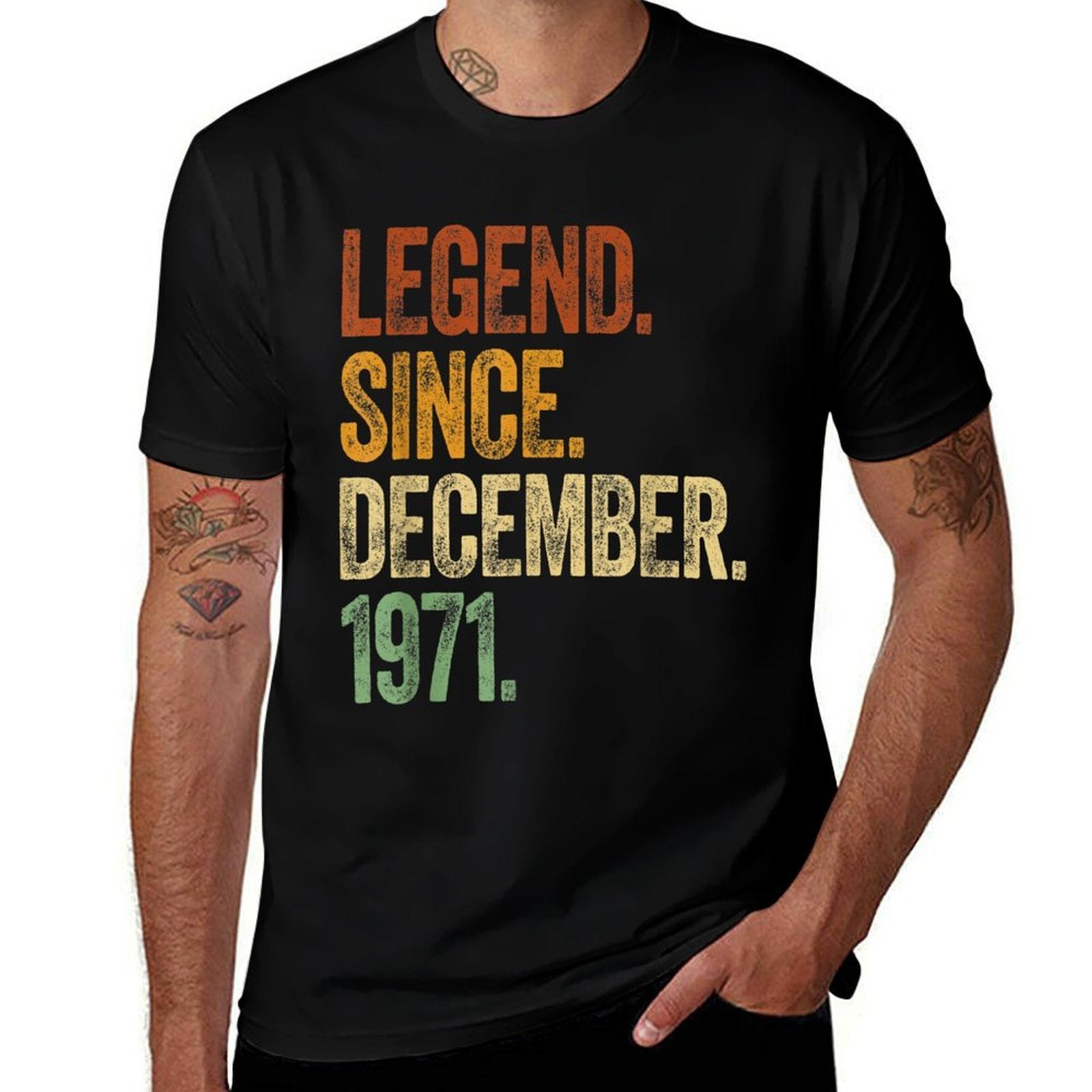 50th Birthday December Born 50 Years Legend Since 1971  Polyester Blend T-Shirt