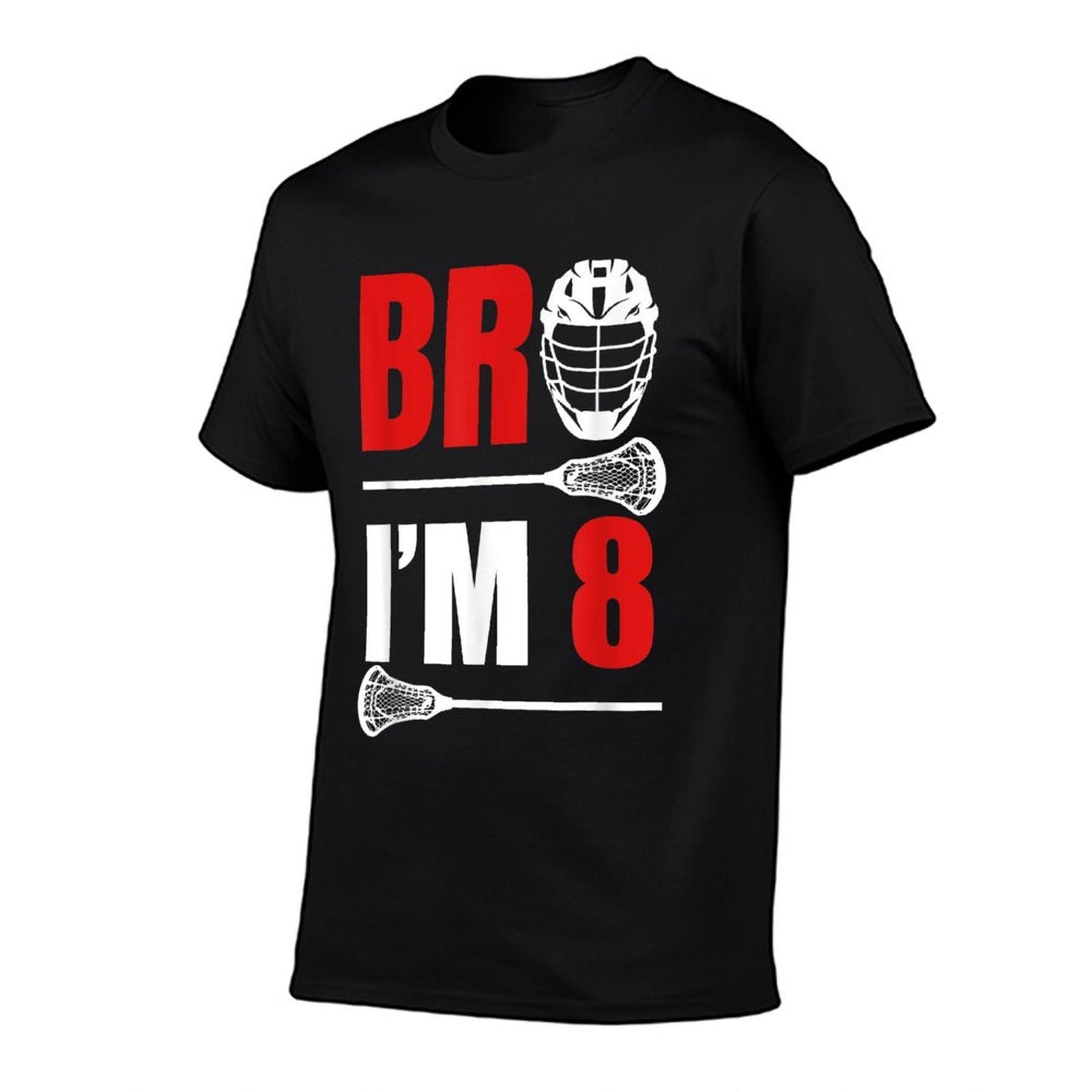 8th Birthday Boy Bro I&#39;m 8 Year Old Lacrosse Theme  Easy-care T-Shirt