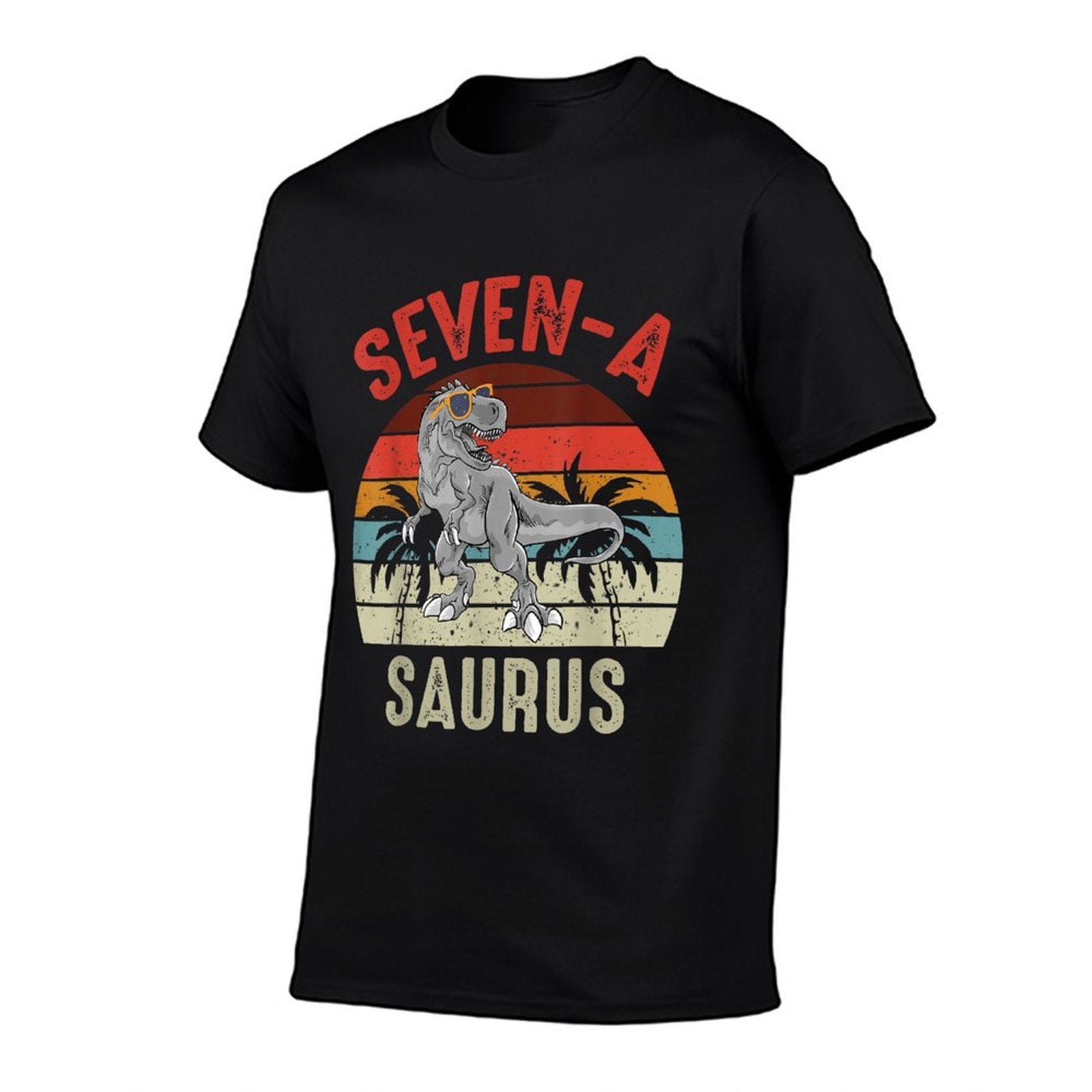 7 Years Old 7th Birthday Boy Seven A Saurus Dinosaur Lover  Tagless Design T-Shirt