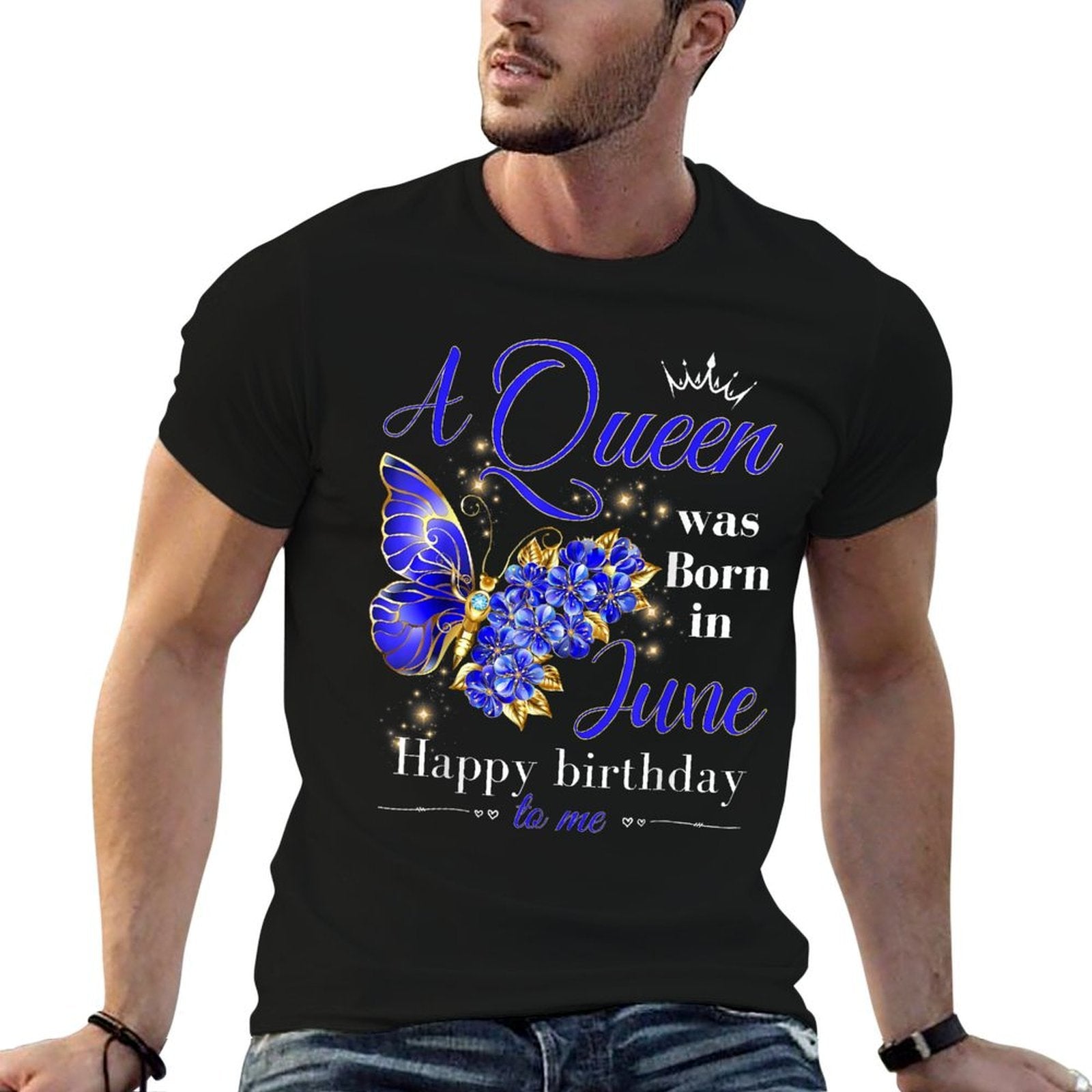 A Queen Was Born In June Women Girls Ladies June Birthday  Odor-resistant T-Shirt