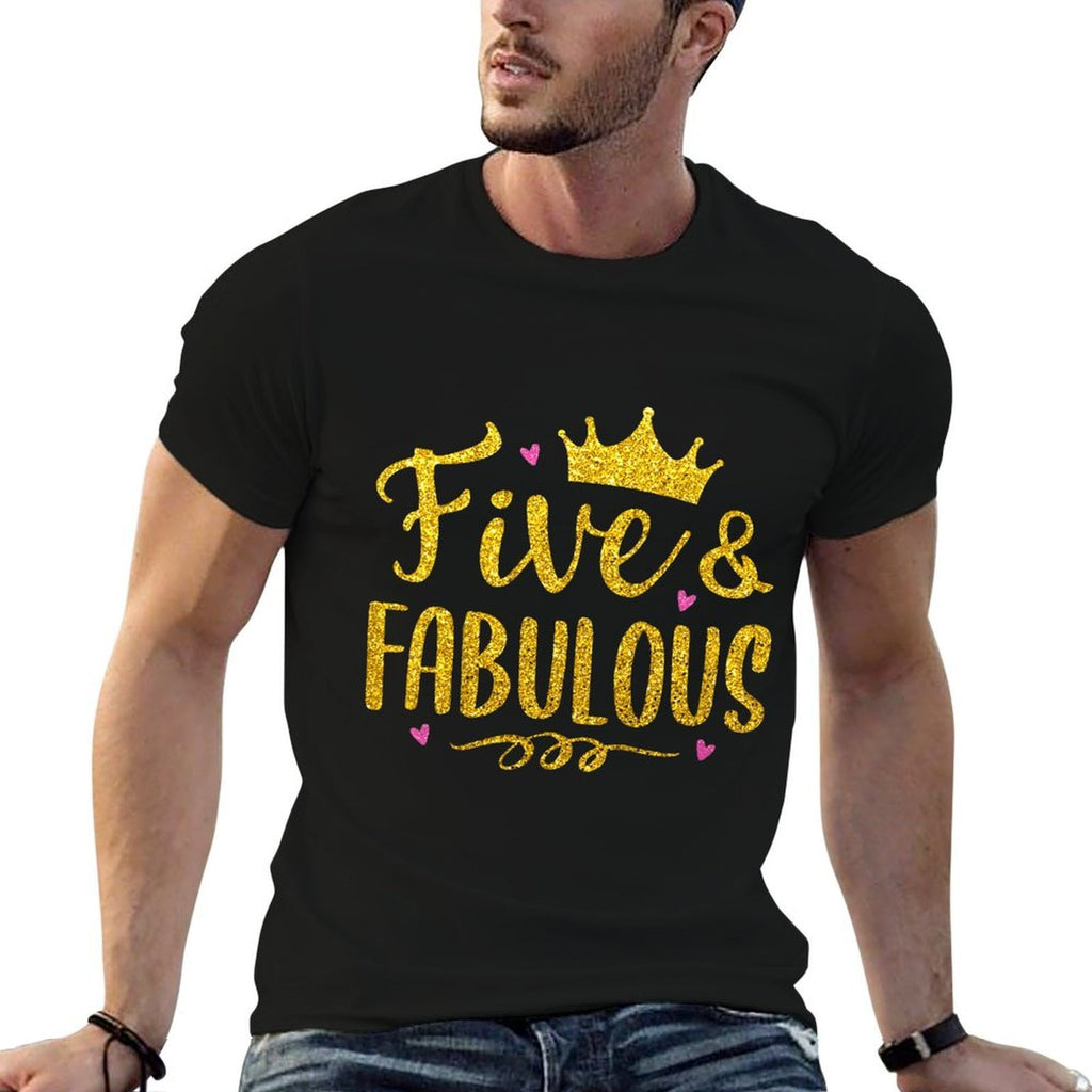 5 Years Old Fabulous 5th Birthday Princess  Easy-care T-Shirt