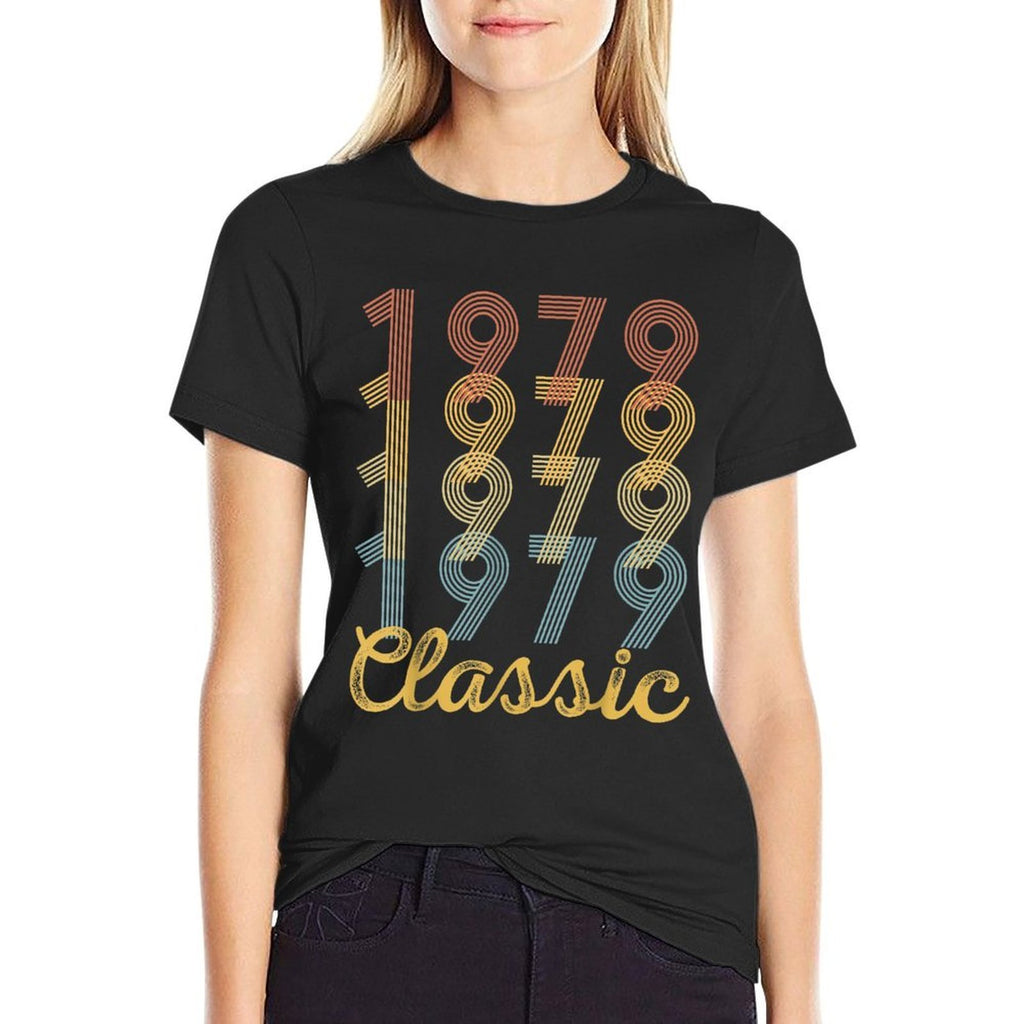 40th Birthday Gift Vintage 1979 Classic Men Women  Slim-fit Cut T-Shirt
