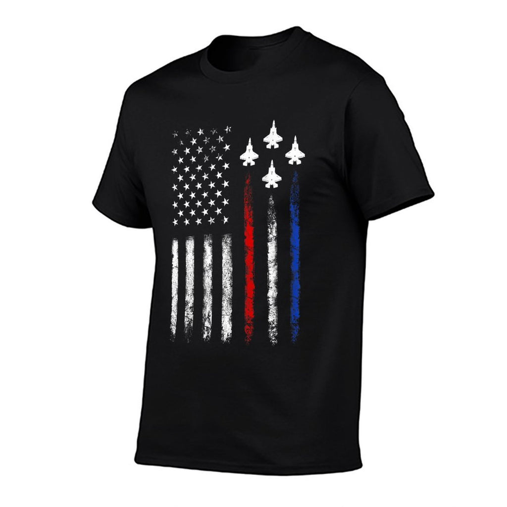 (On Back) Patriotics USA Fighter Jet 4th Of July  Quick-drying T-Shirt