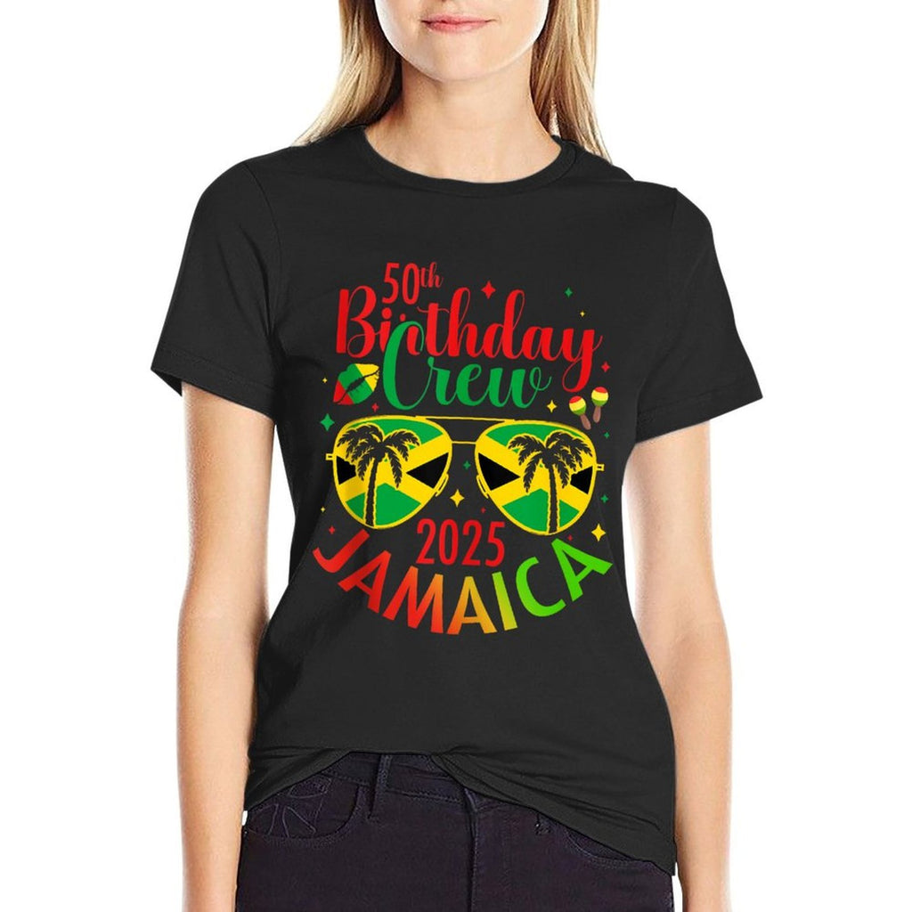 50th Years Old Birthday Crew Jamaica Trip 2025 Party Match  Affordable Price T-Shirt